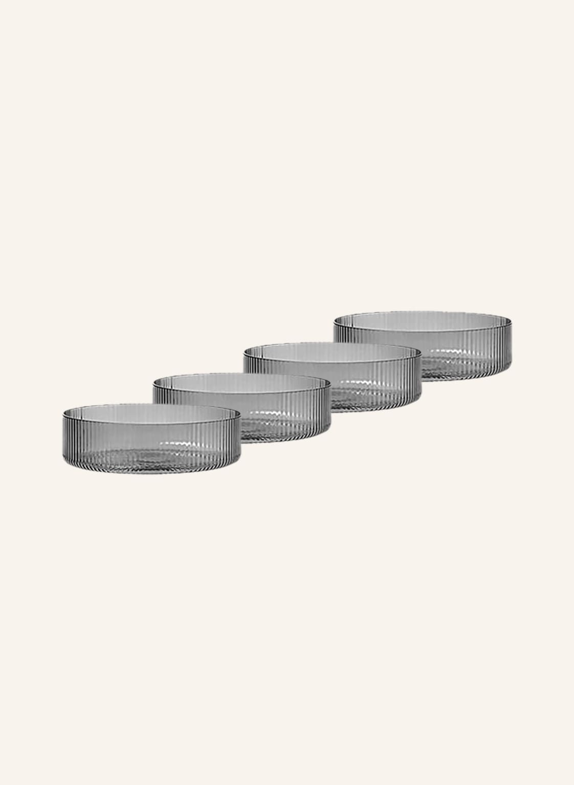 Ferm Living 4er-Set Schalen Ripple grau von Ferm LIVING