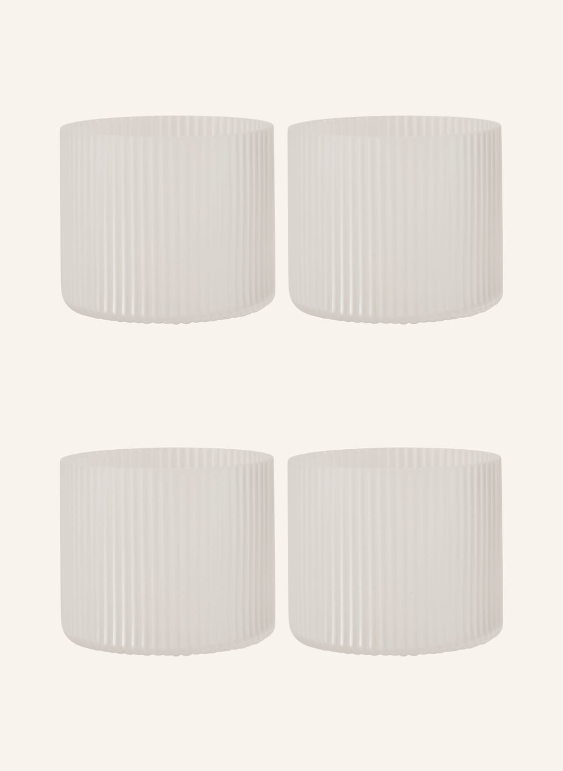 Ferm Living 4er-Set Trinkgläser Ripple weiss Ferm Living 4er-Set Trinkgläser Ripple weiss von Ferm LIVING