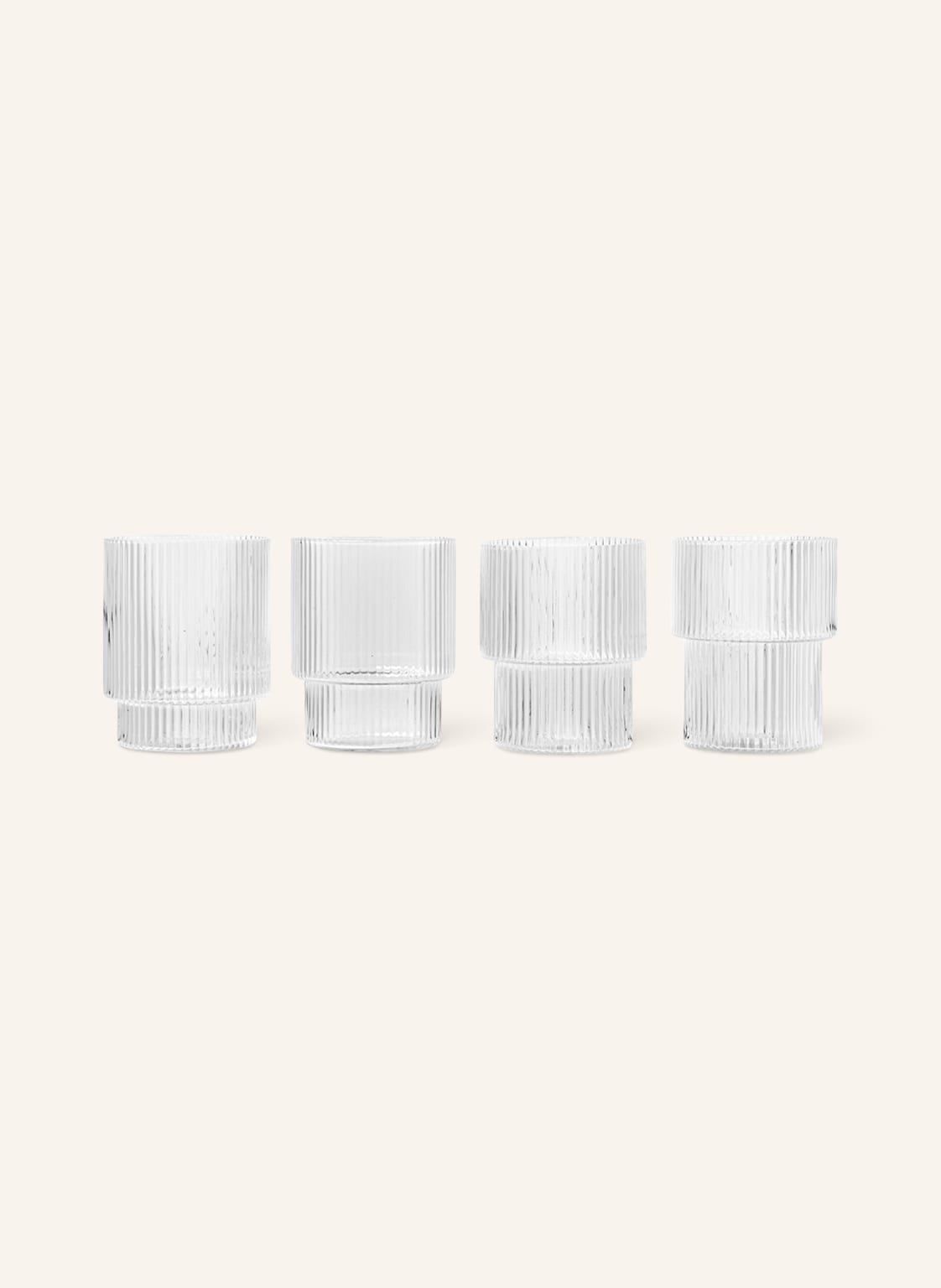 Ferm Living 4er-Set Trinkgläser Ripple transparent Ferm Living 4er-Set Trinkgläser Ripple transparent von Ferm LIVING