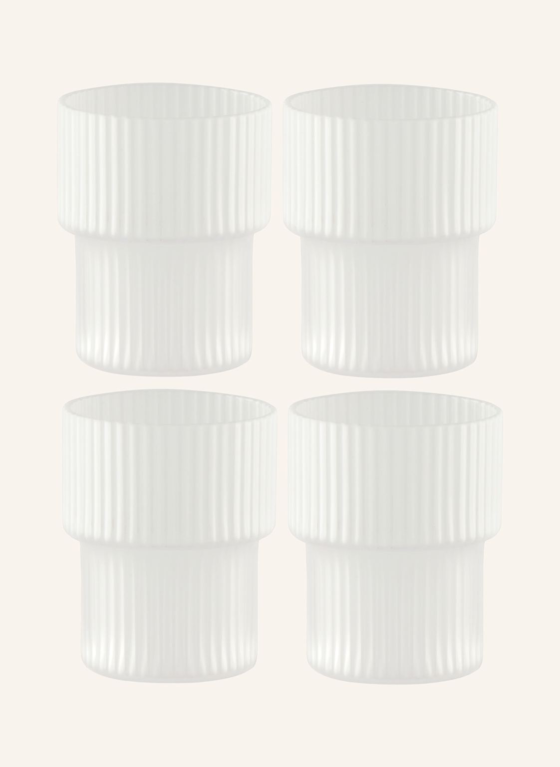 Ferm Living 4er-Set Trinkgläser Ripple weiss Ferm Living 4er-Set Trinkgläser Ripple weiss von Ferm LIVING