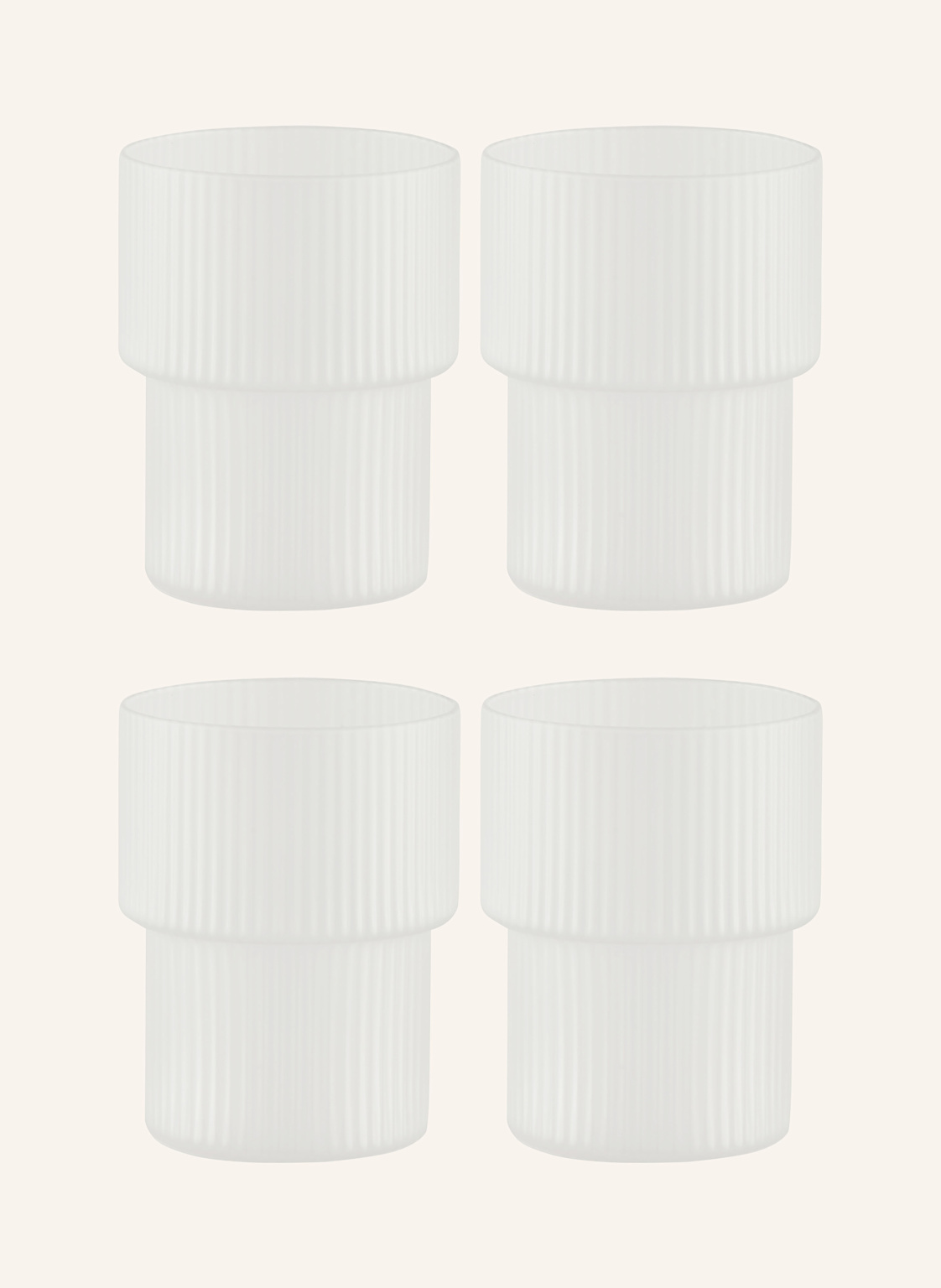 Ferm Living 4er-Set Trinkgläser Ripple weiss Ferm Living 4er-Set Trinkgläser Ripple weiss von Ferm LIVING