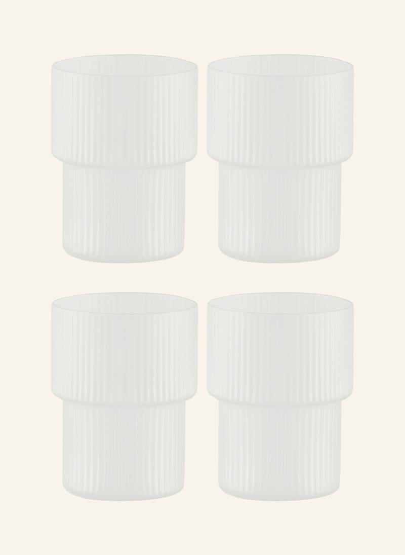 Ferm Living 4er-Set Trinkgläser Ripple weiss von Ferm LIVING