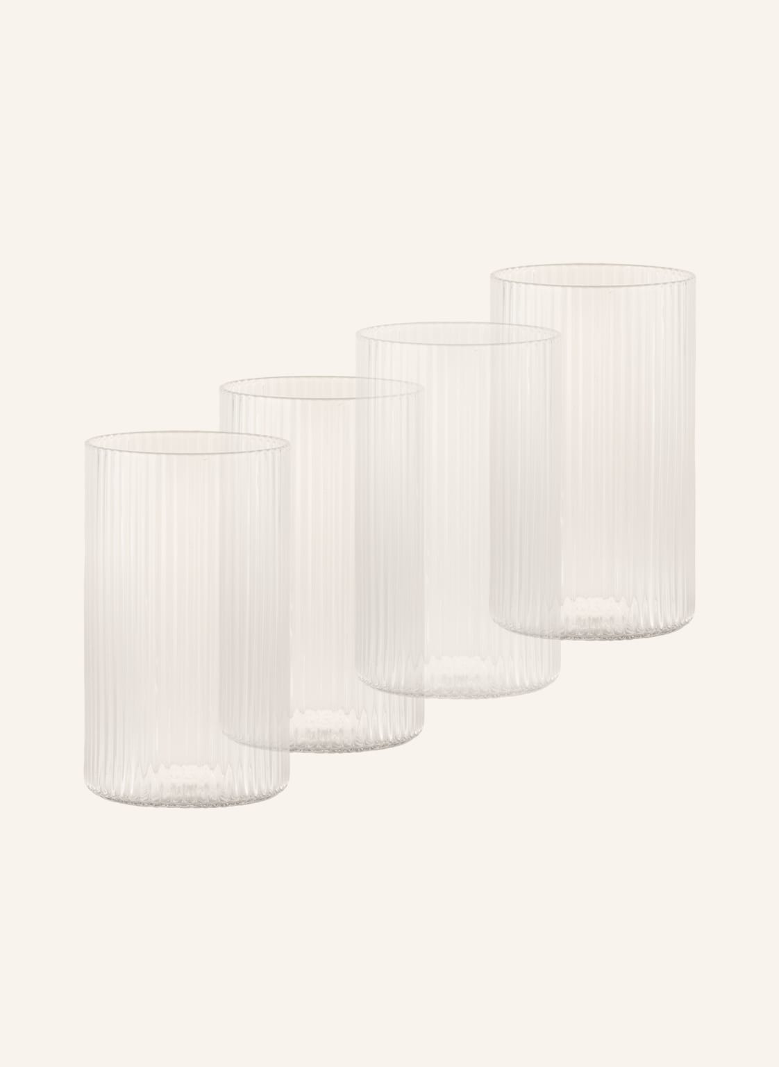 Ferm Living 4er-Set Wassergläser Ripple transparent Ferm Living 4er-Set Wassergläser Ripple transparent von Ferm LIVING