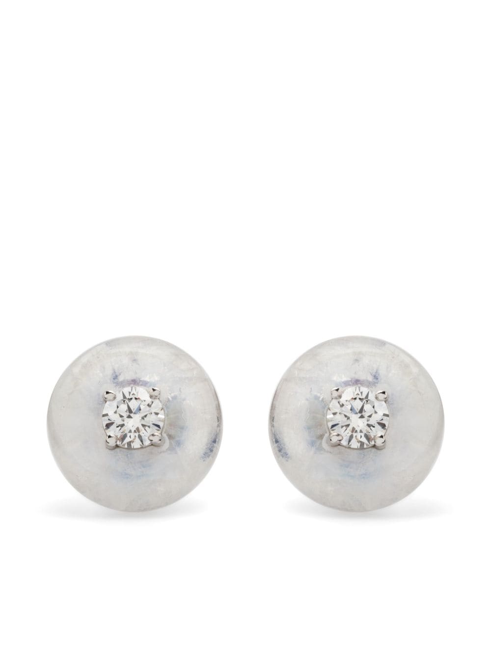 Fernando Jorge 18kt white gold Orbit moonstone diamond earrings - Silver von Fernando Jorge