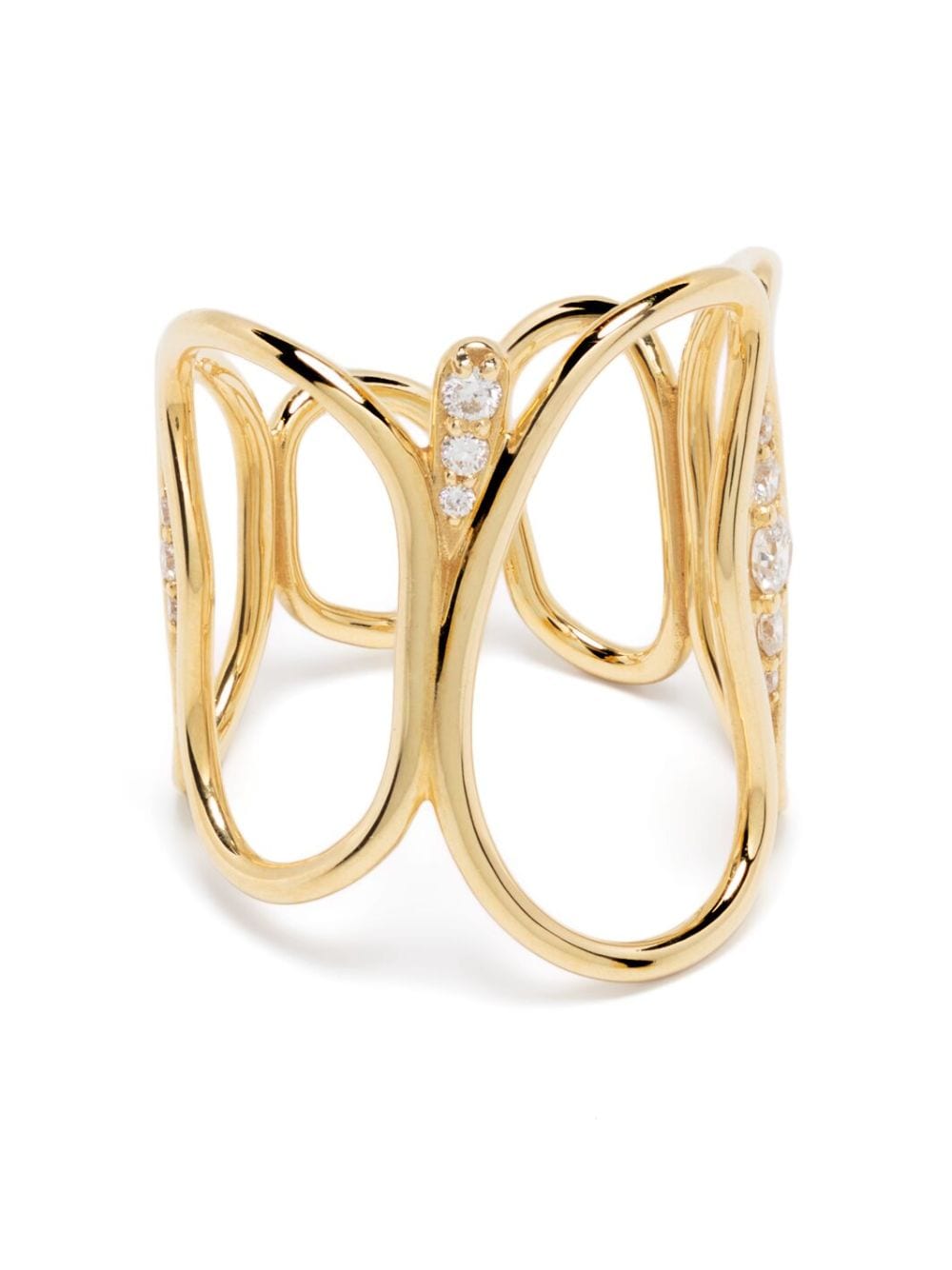 Fernando Jorge 18kt yellow gold Fluid Chain diamond ring von Fernando Jorge