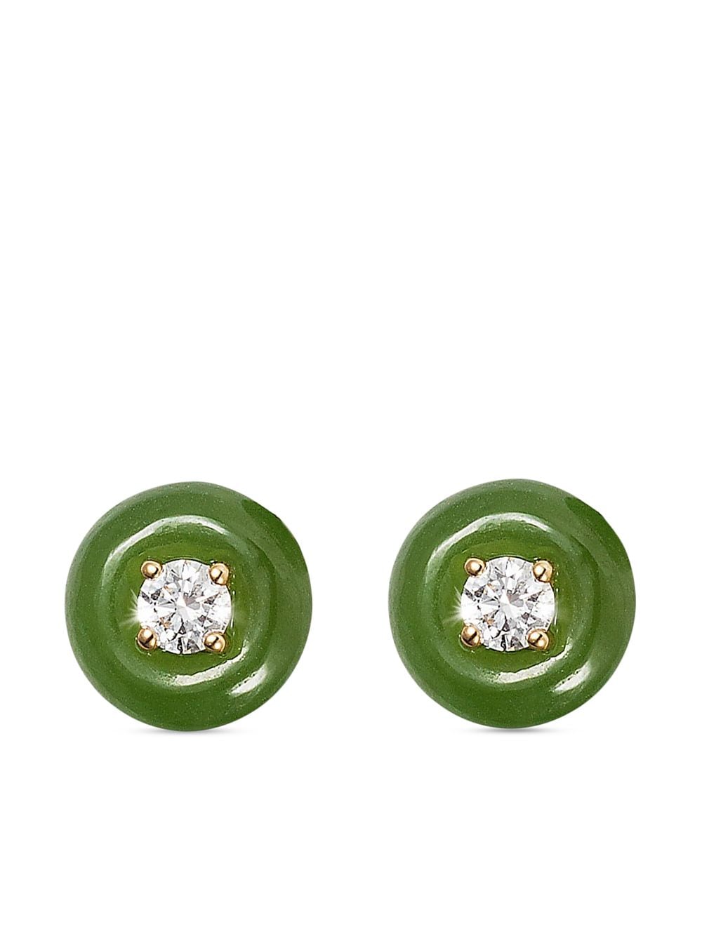 Fernando Jorge 18kt yellow gold jade large Orbit stud earrings von Fernando Jorge