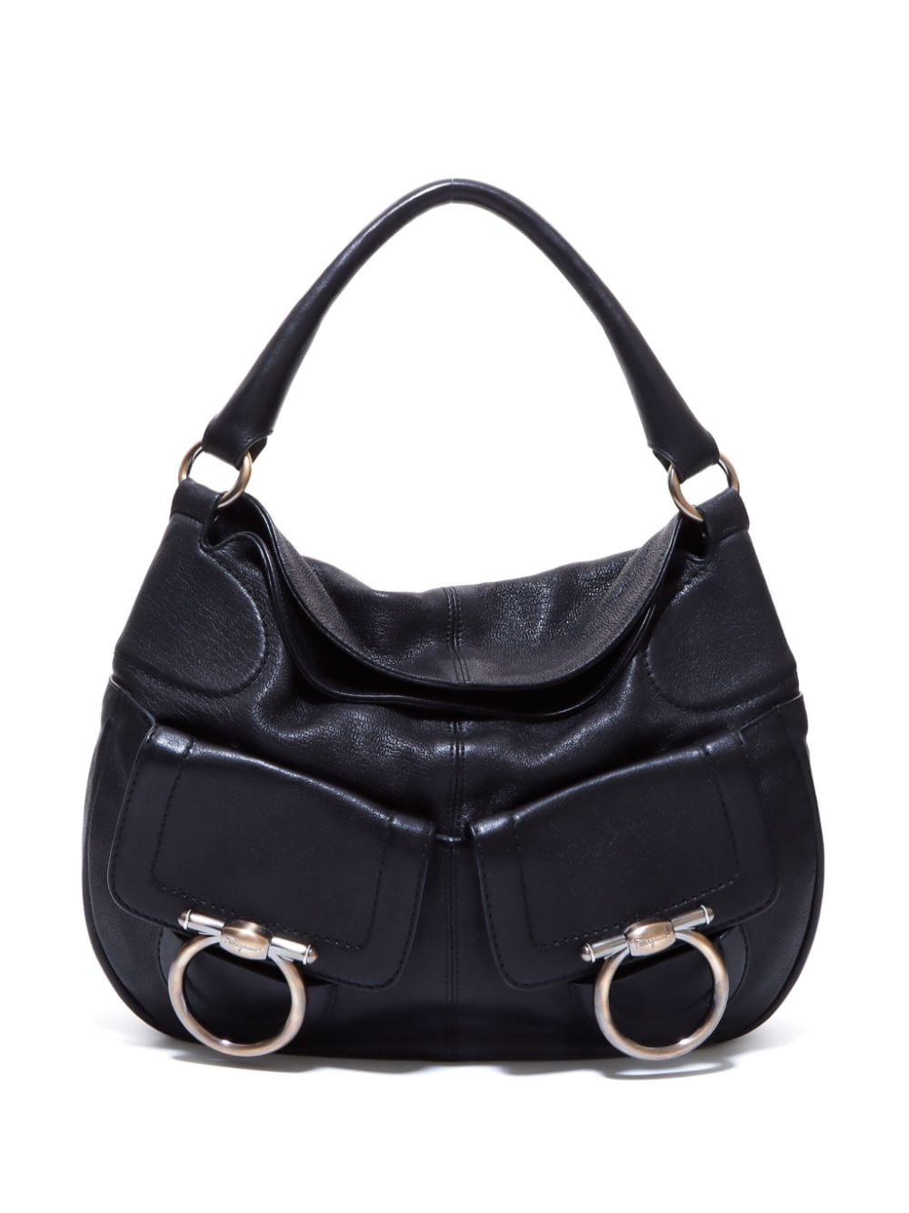 Ferragamo Pre-Owned Gancini leather shoulder bag - Black von Ferragamo Pre-Owned