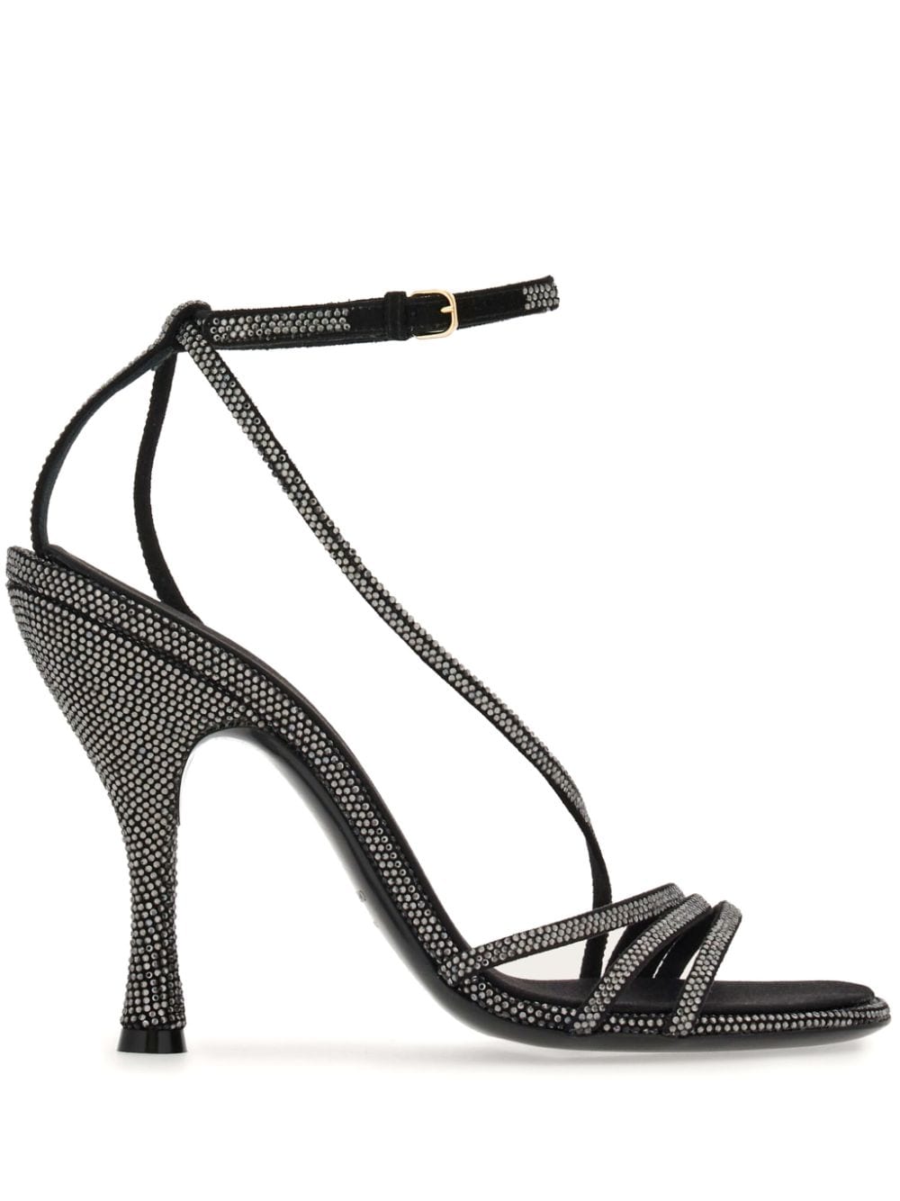 Ferragamo 105mm crystal-embellished leather sandals - Black von Ferragamo