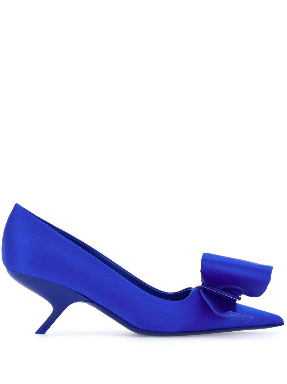 Ferragamo 55mm asymmetric-bow mules - Blue von Ferragamo