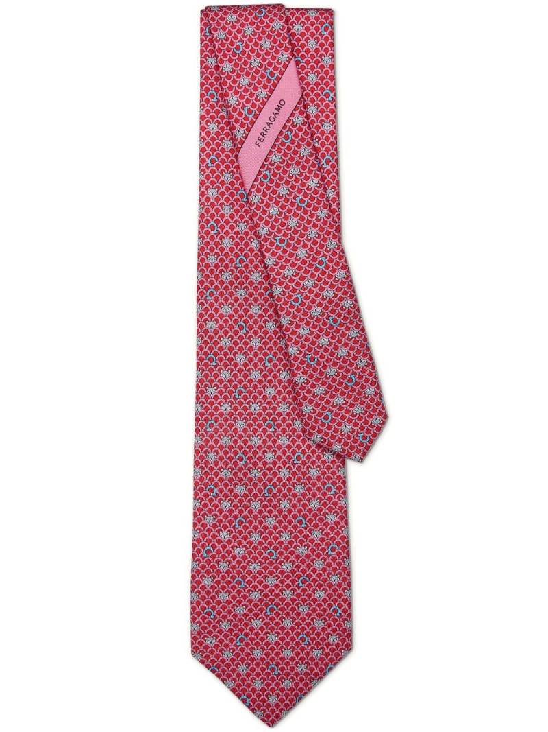 Ferragamo Fox-print silk tie - Red von Ferragamo