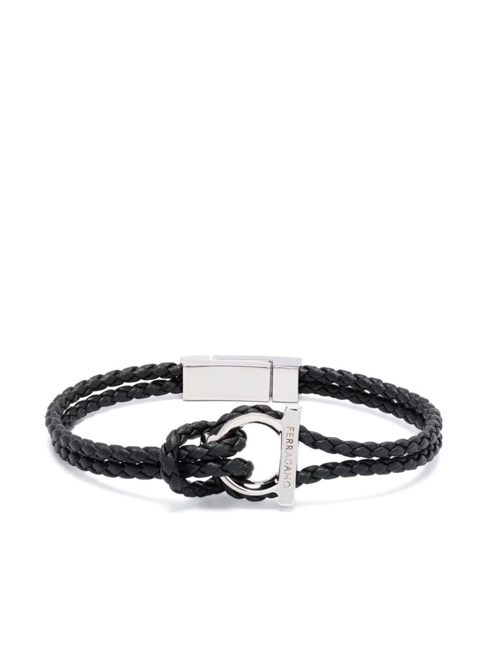 Ferragamo Gancini braided-rope bracelet - Black von Ferragamo