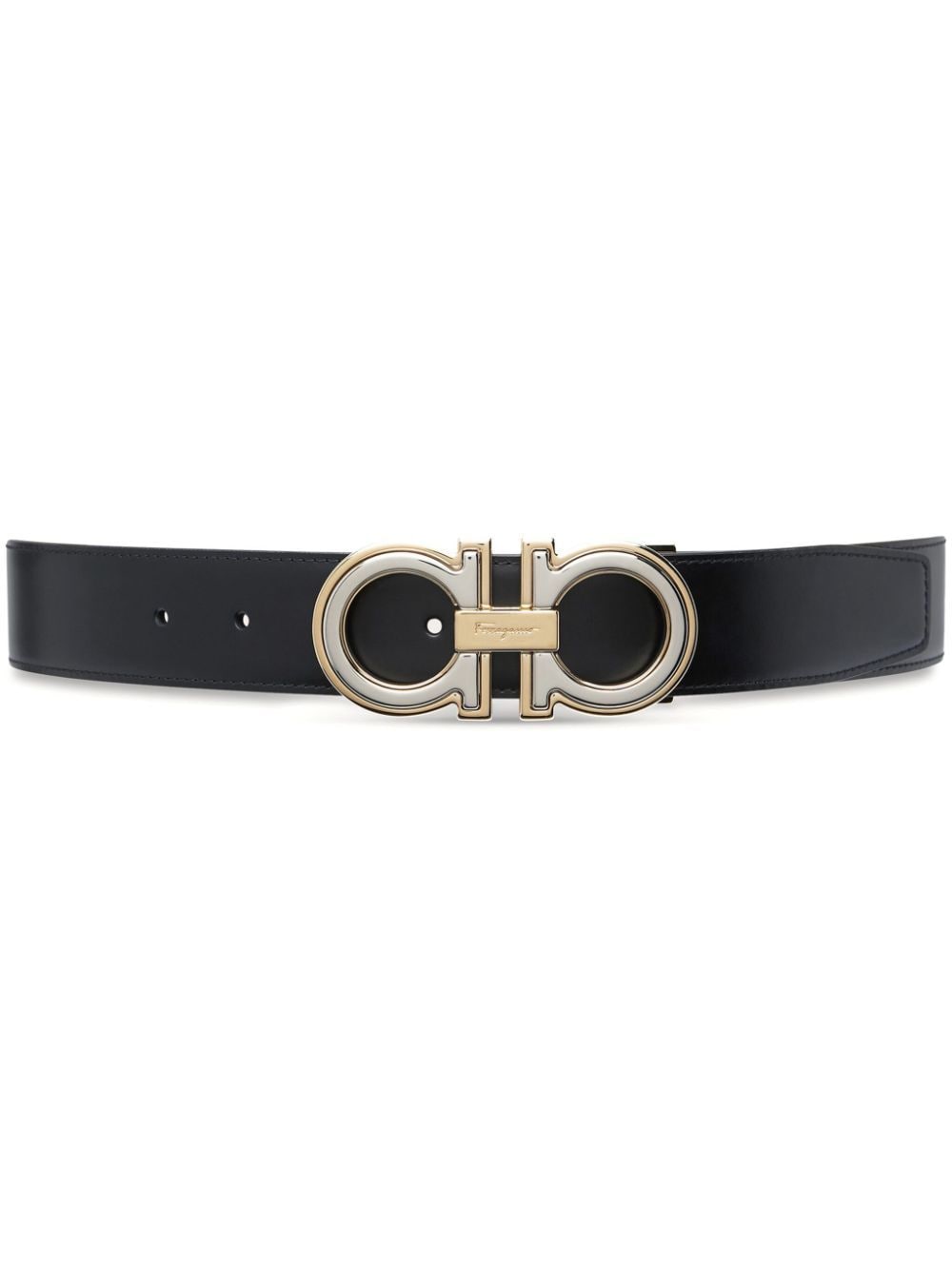 Ferragamo Gancini-buckle leather belt - Black von Ferragamo