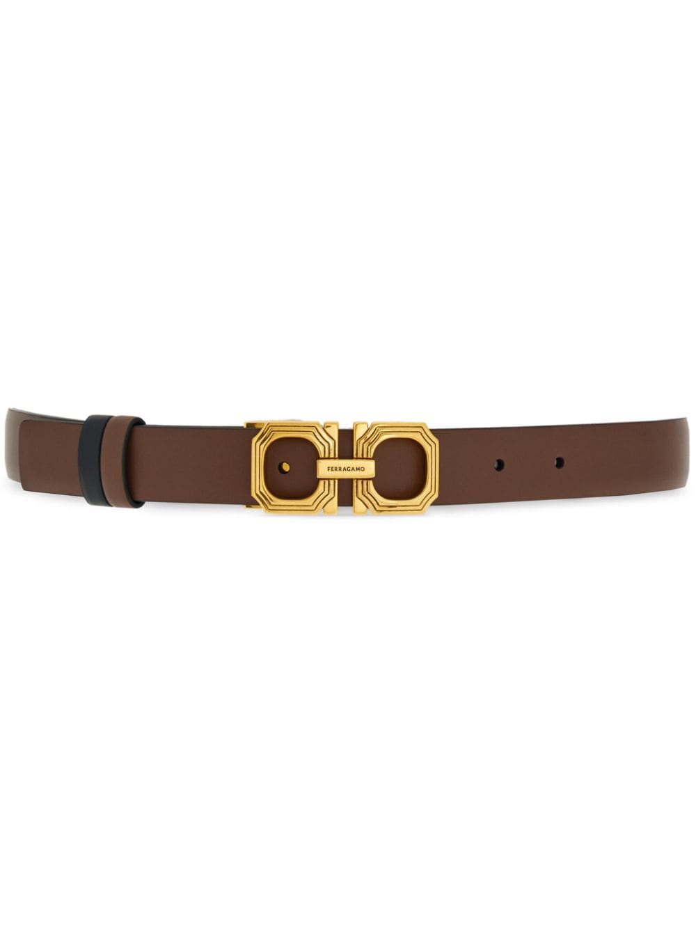 Ferragamo Gancini-buckle leather belt - Brown von Ferragamo