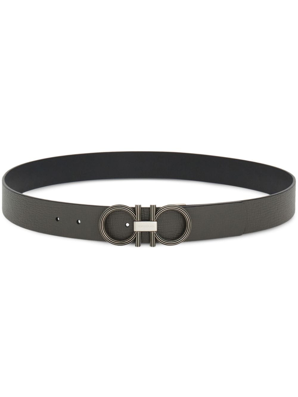 Ferragamo Gancini-buckle leather belt - Grey von Ferragamo