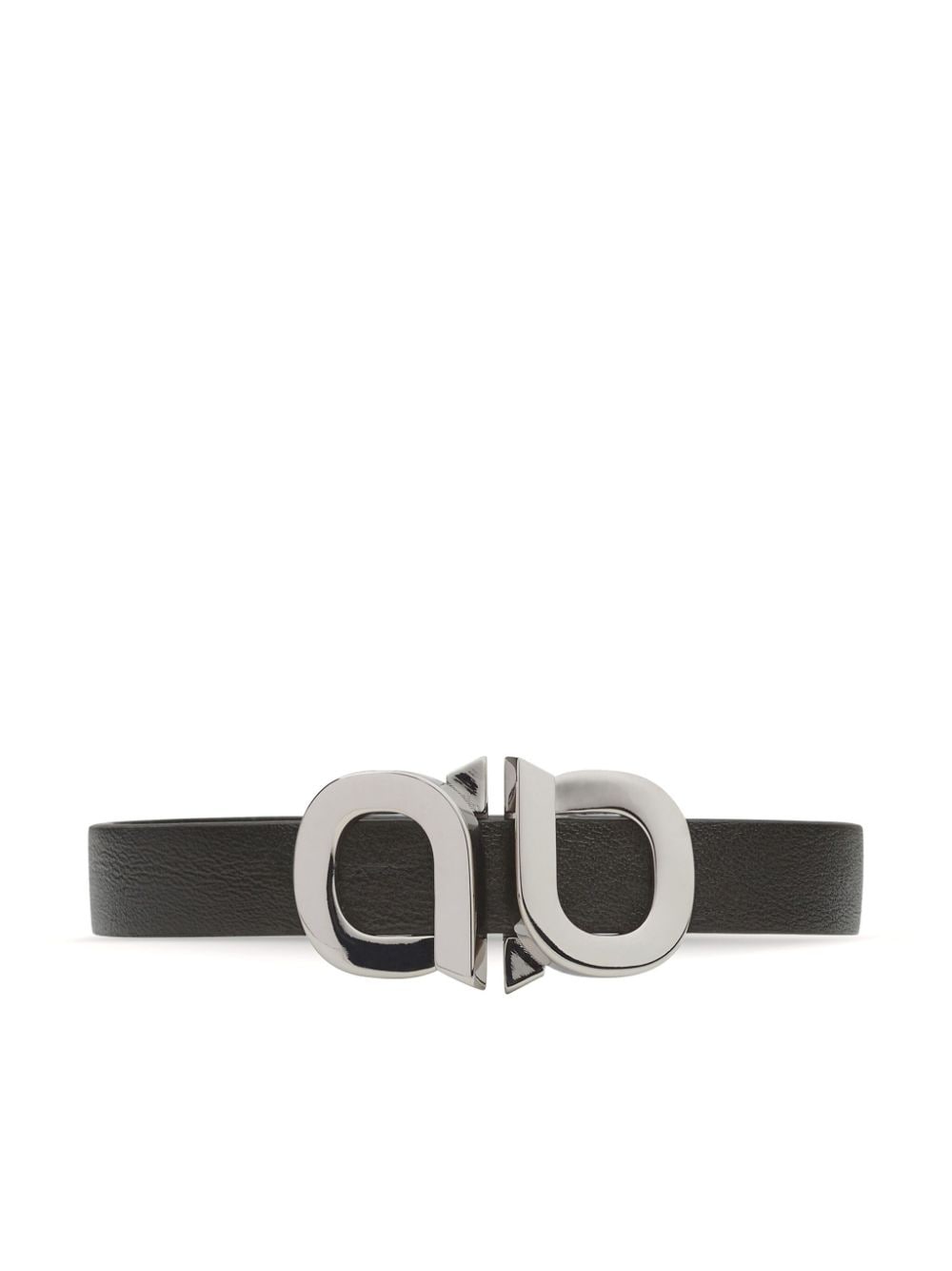 Ferragamo Gancini-buckle leather bracelet - Black von Ferragamo