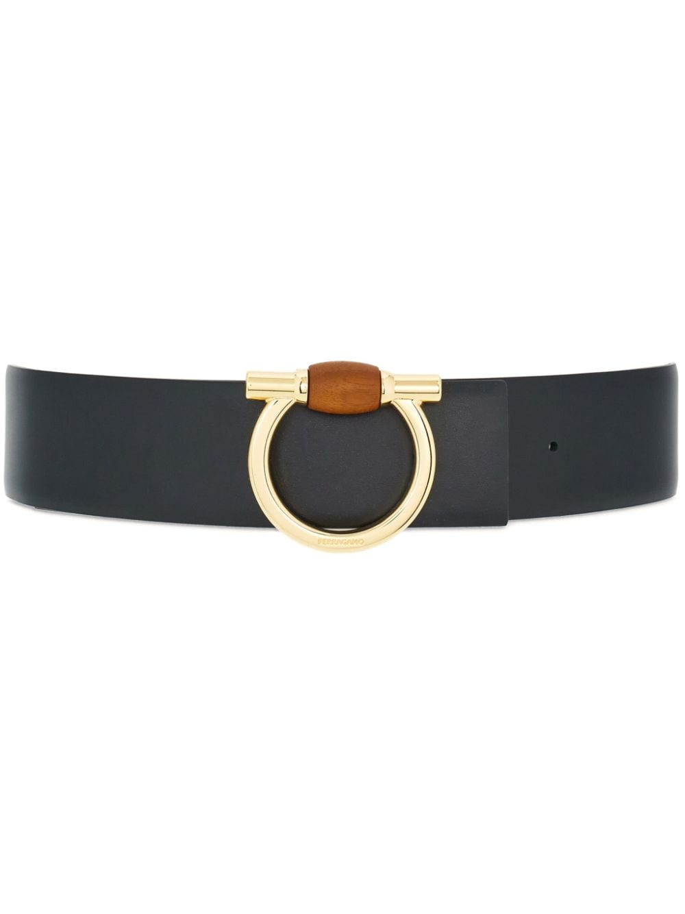 Ferragamo Gancini-buckle reversible leather belt - Black von Ferragamo