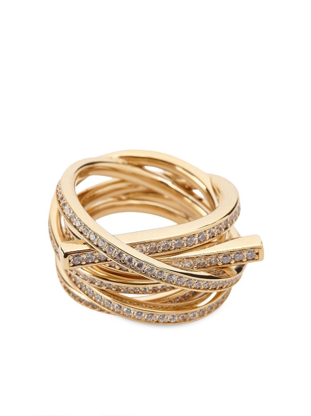 Ferragamo Gancini crystal-embellished ring - Gold von Ferragamo