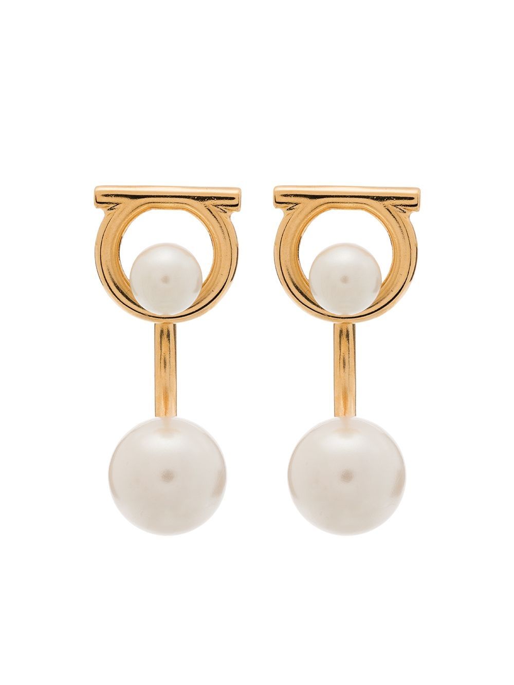 Ferragamo Gancini glass-pearl earrings - Gold von Ferragamo