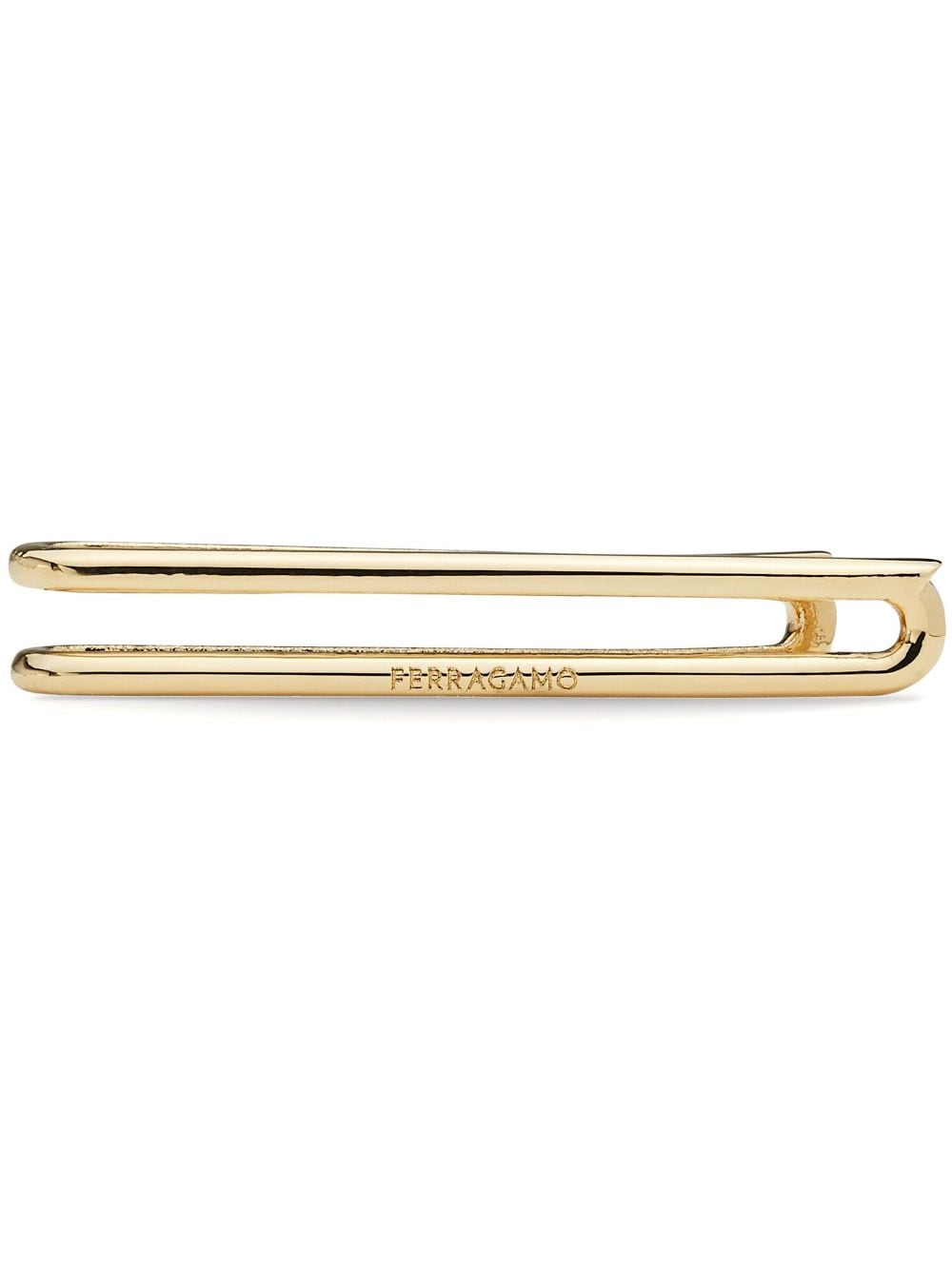 Ferragamo Gancini metallic tie clip - Gold von Ferragamo