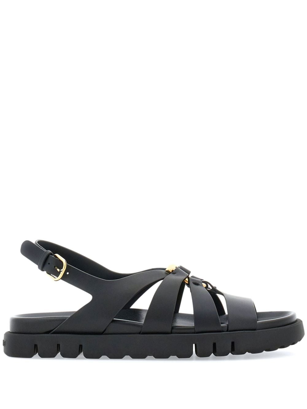 Ferragamo Gancini-plaque caged sandals - Black von Ferragamo