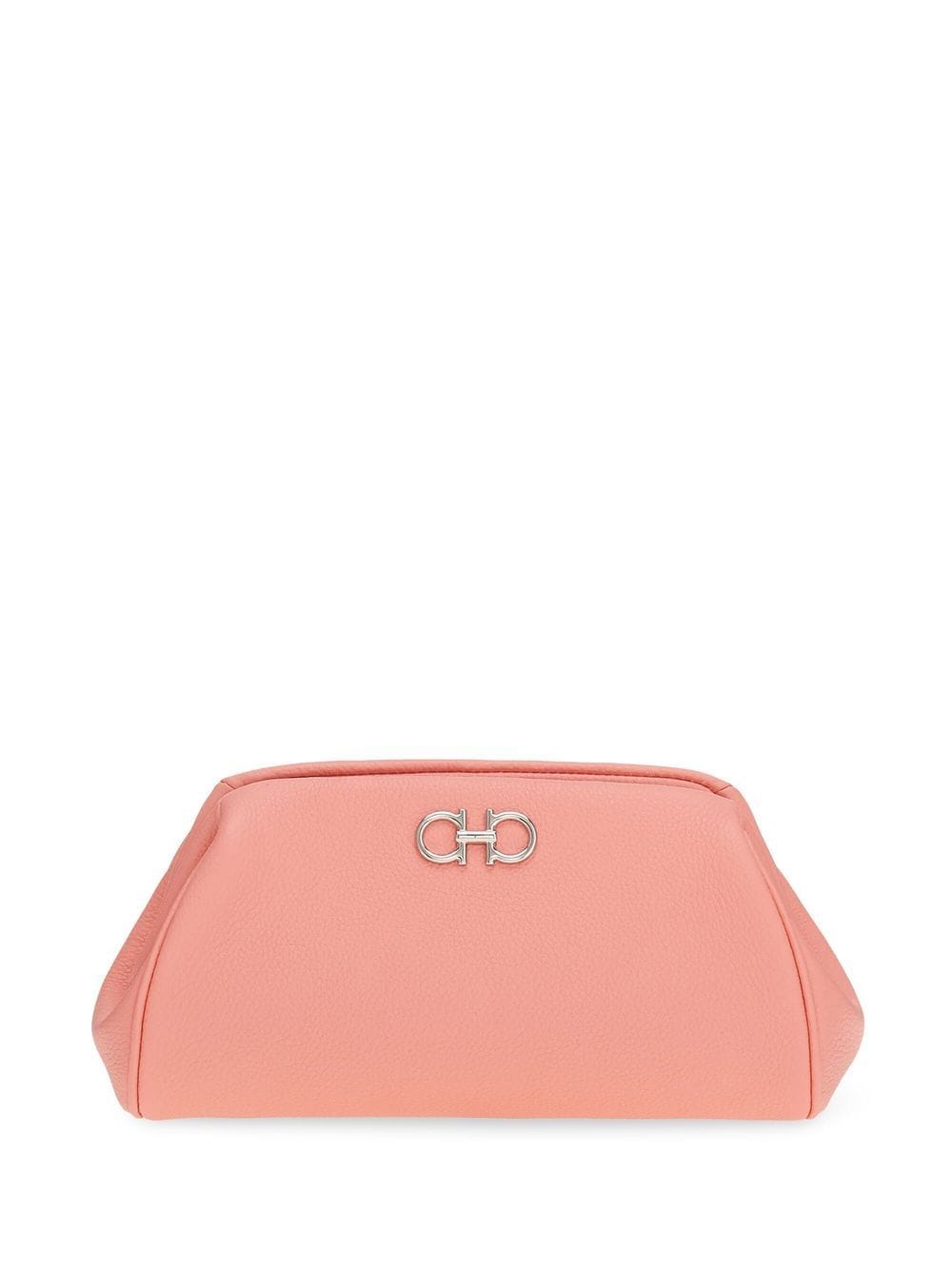 Ferragamo Gancini-plaque leather clutch bag - Pink von Ferragamo