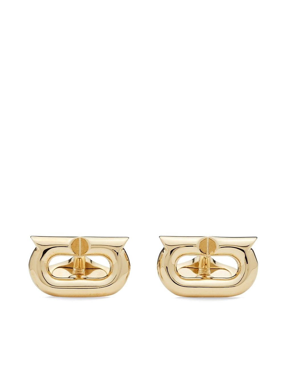 Ferragamo Gancini-plaque logo-engraved cufflinks - Gold von Ferragamo