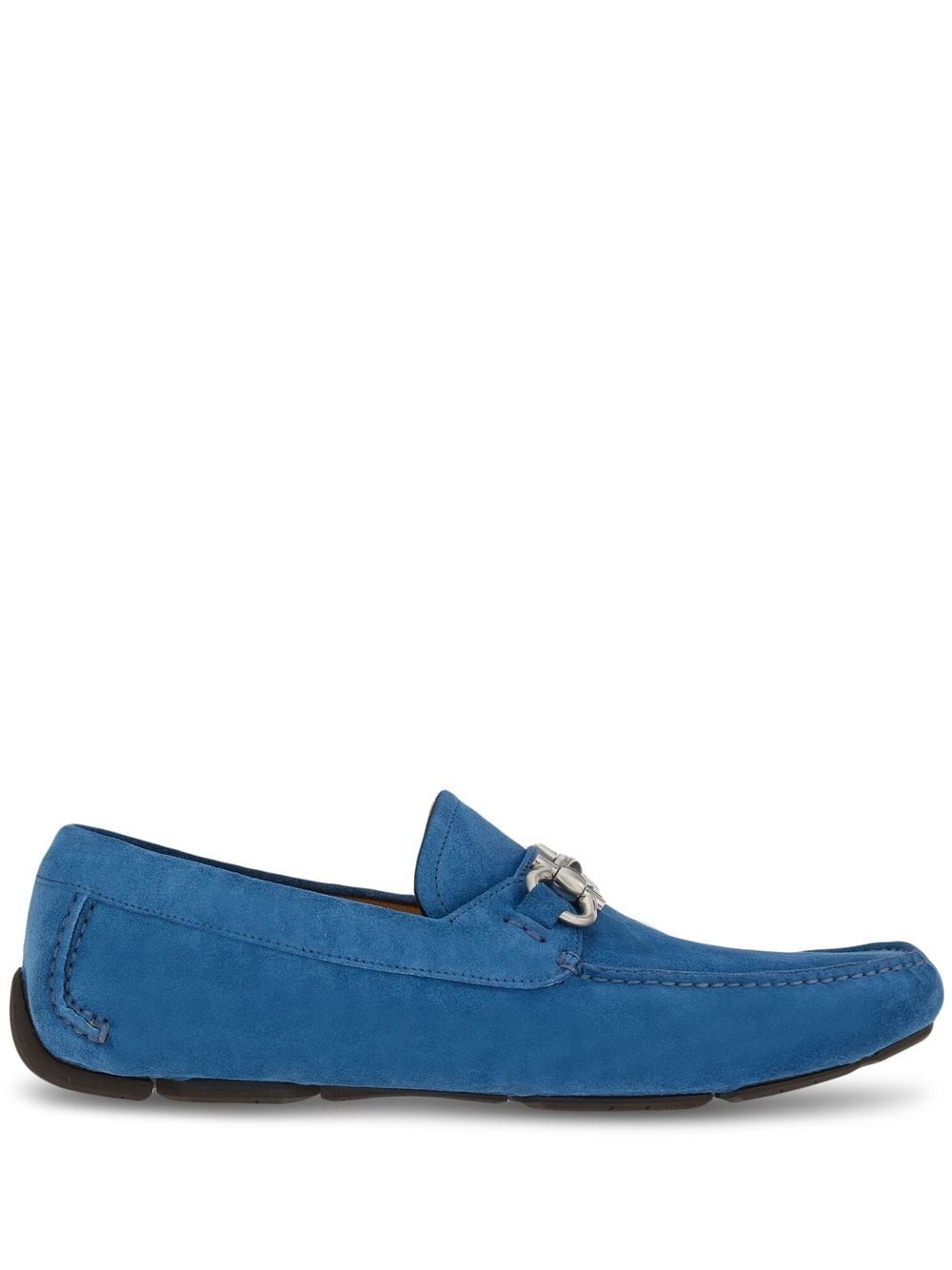 Ferragamo Gancini-plaque suede loafers - Blue von Ferragamo