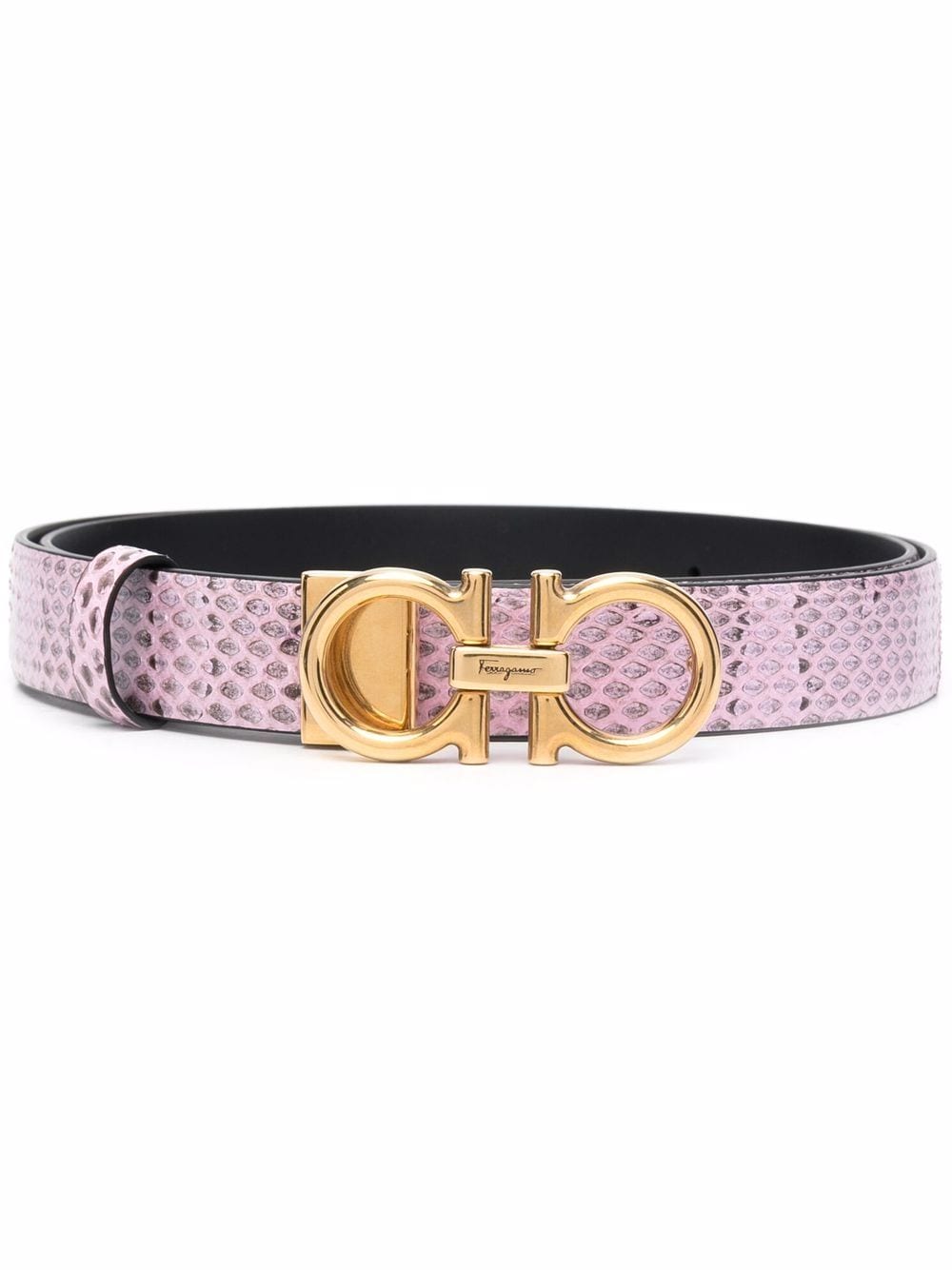 Ferragamo Gancini textured belt - Pink von Ferragamo