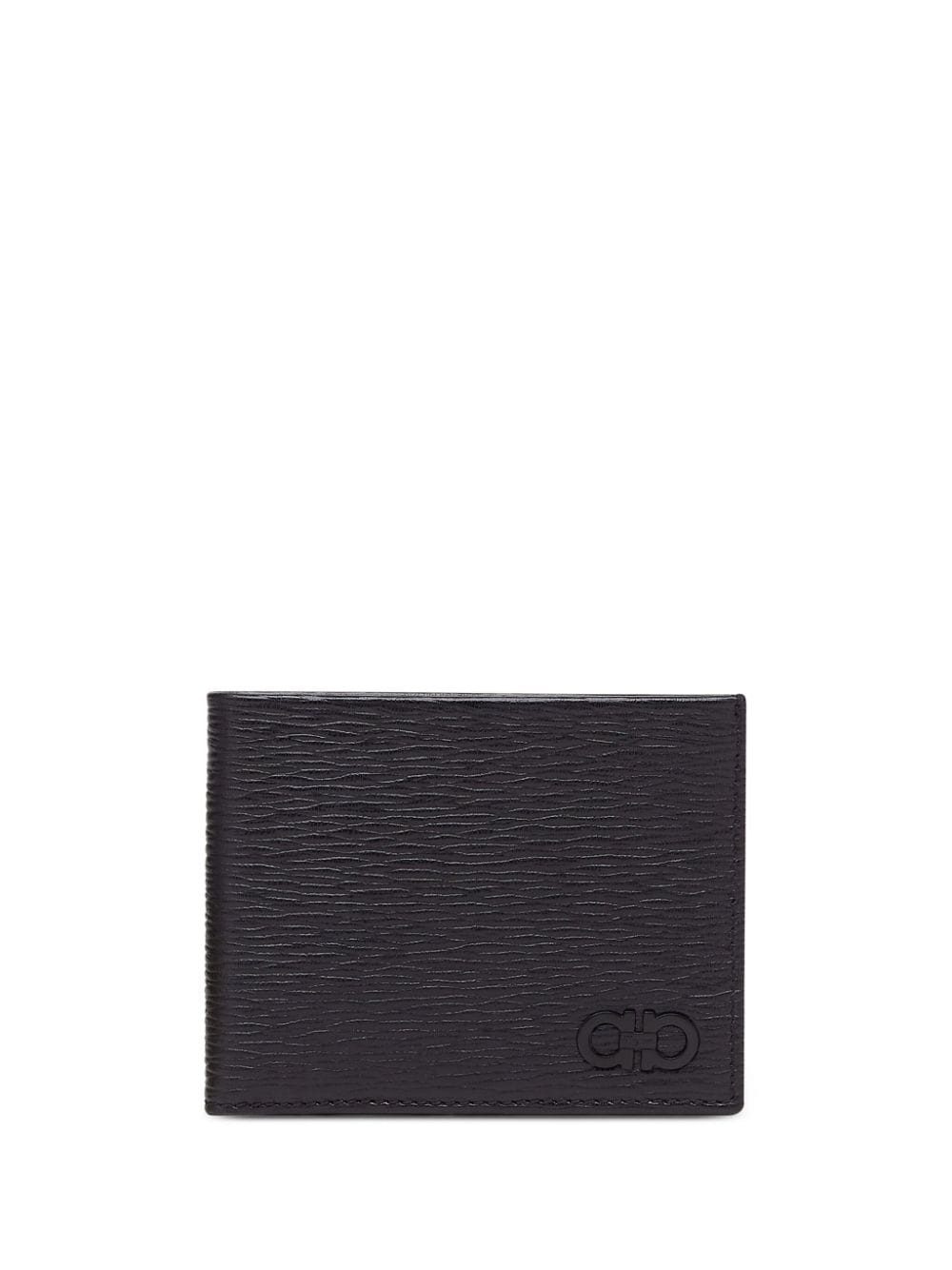 Ferragamo Gancini tonal logo-plaque wallet - Black von Ferragamo