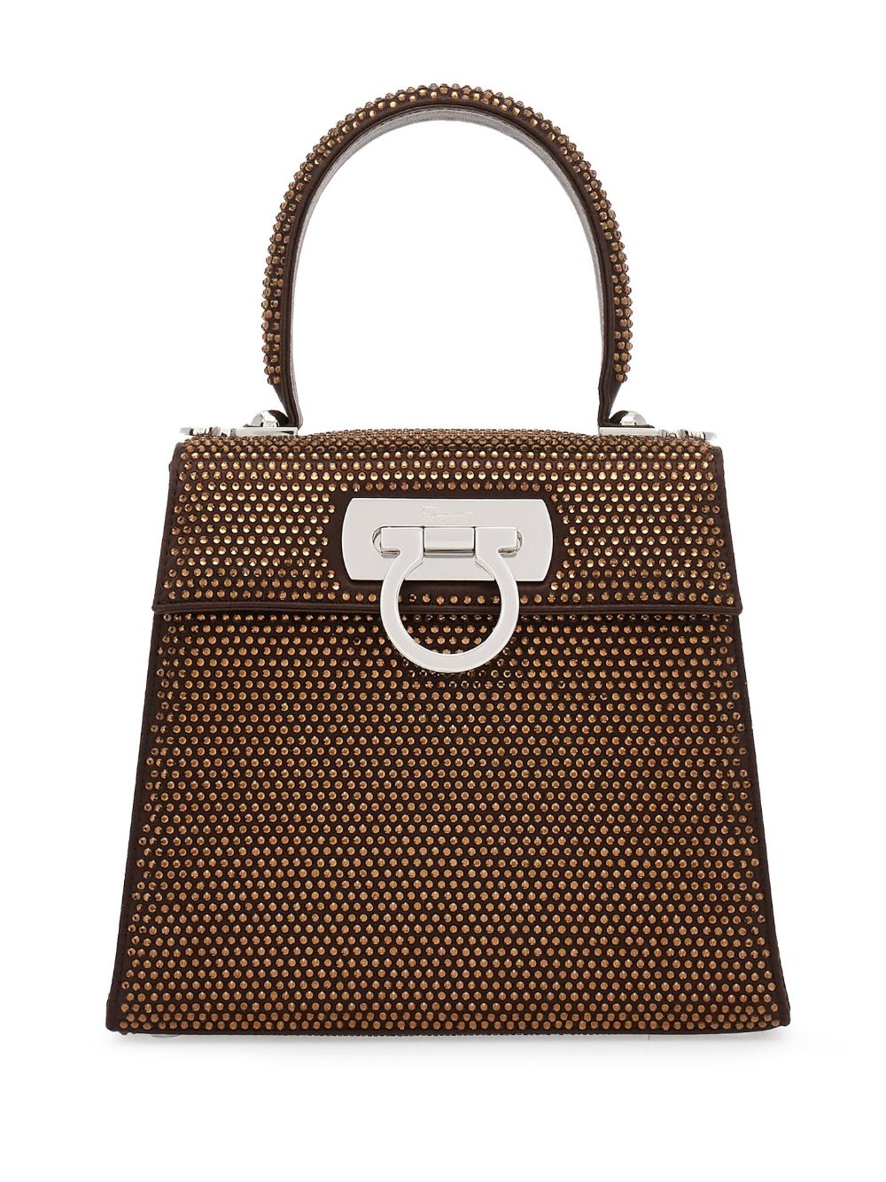 Ferragamo Iconic Top Handle crystal bag - Brown von Ferragamo