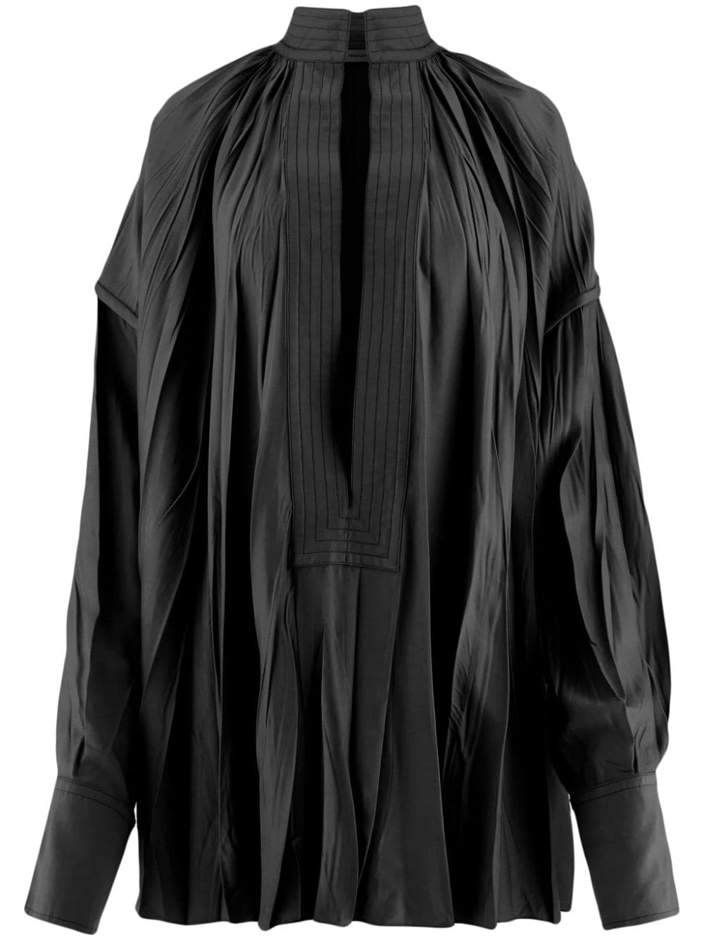 Ferragamo Kaftan crinkle-effect shirt - Black von Ferragamo
