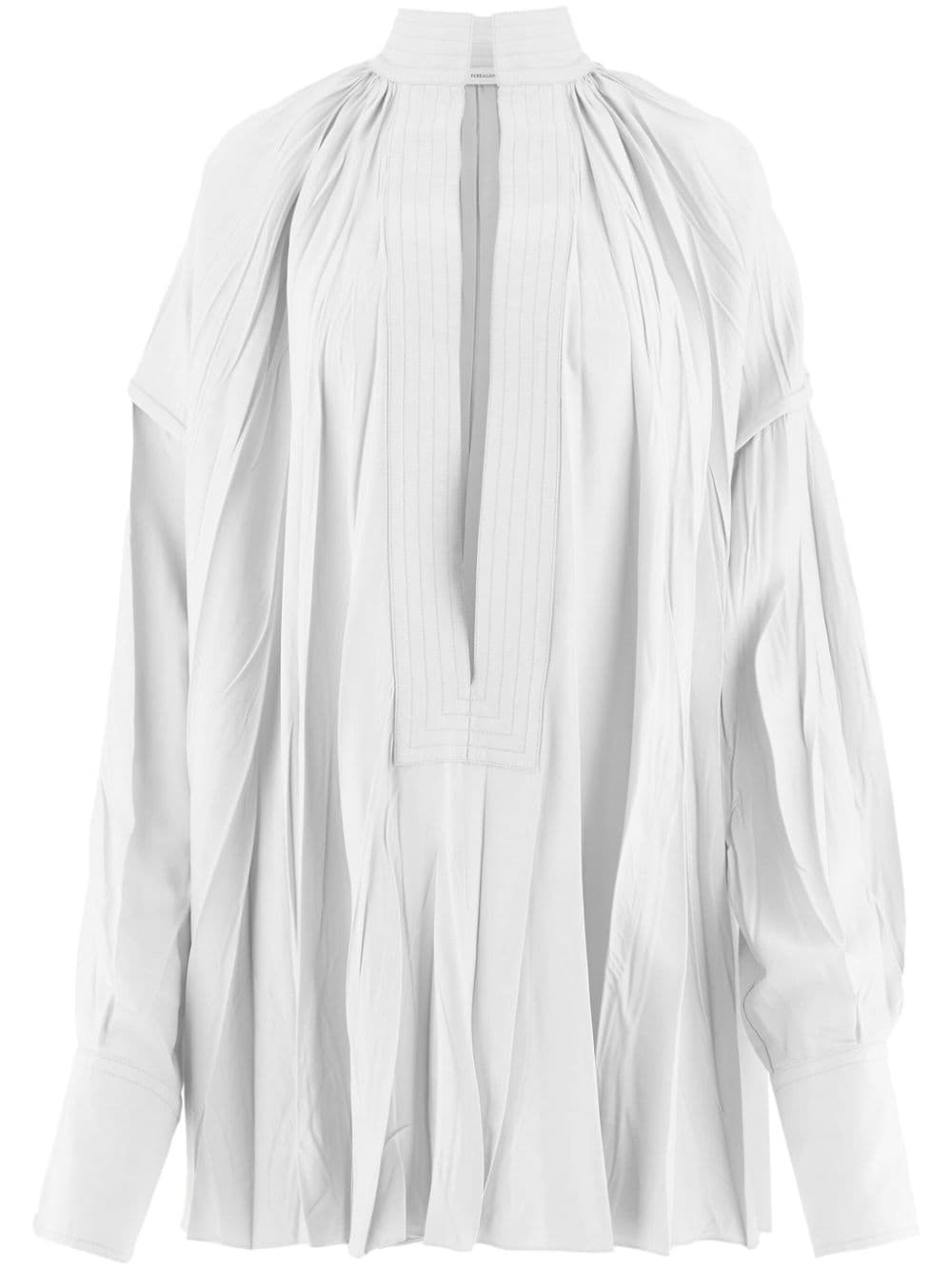 Ferragamo Kaftan silk-blend shirt - White von Ferragamo