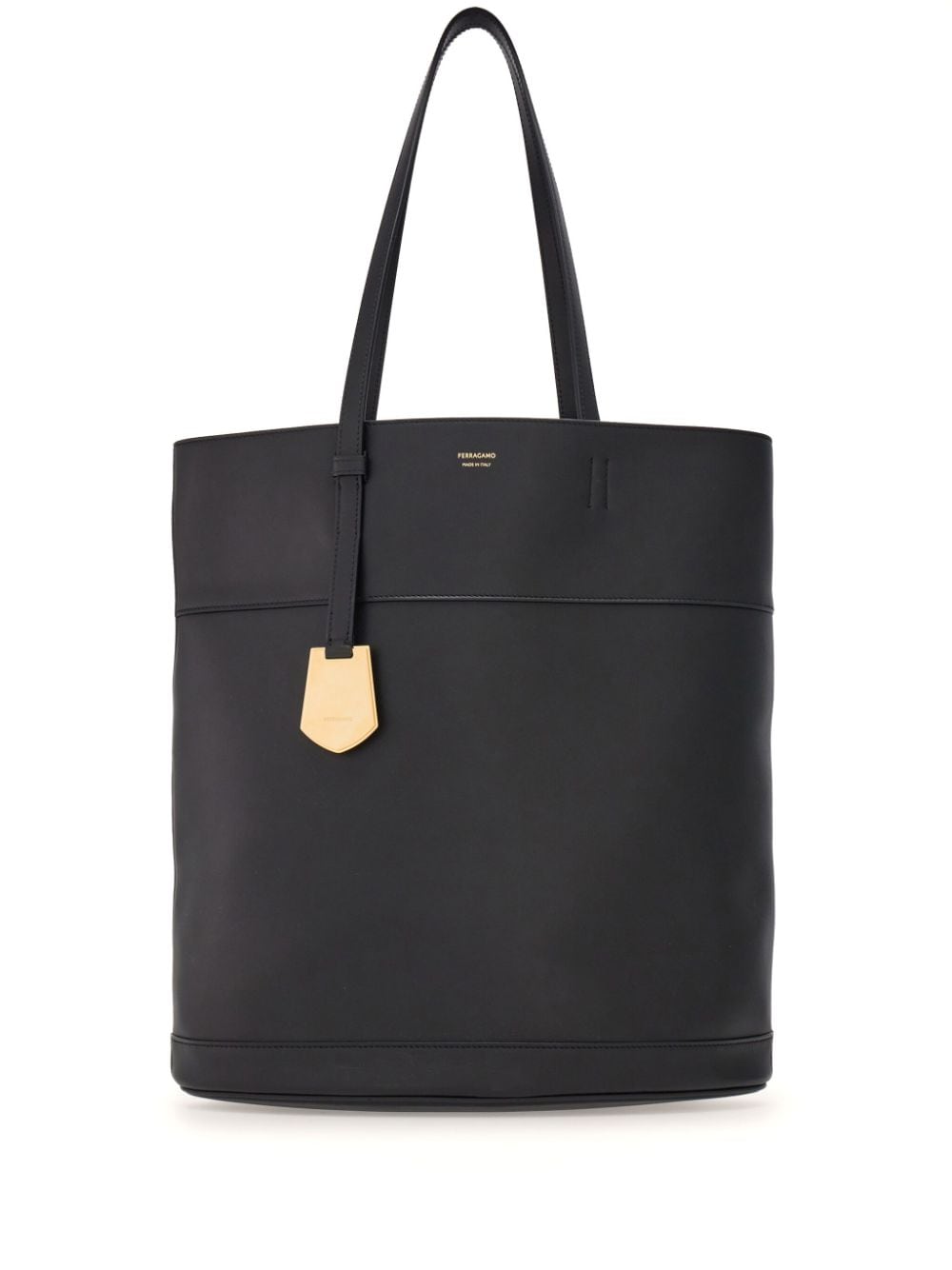 Ferragamo North-South leather tote bag - Black von Ferragamo