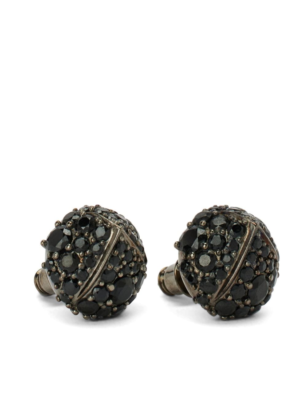 Ferragamo Pine Cone rhinestone-embellished earrings - Black von Ferragamo