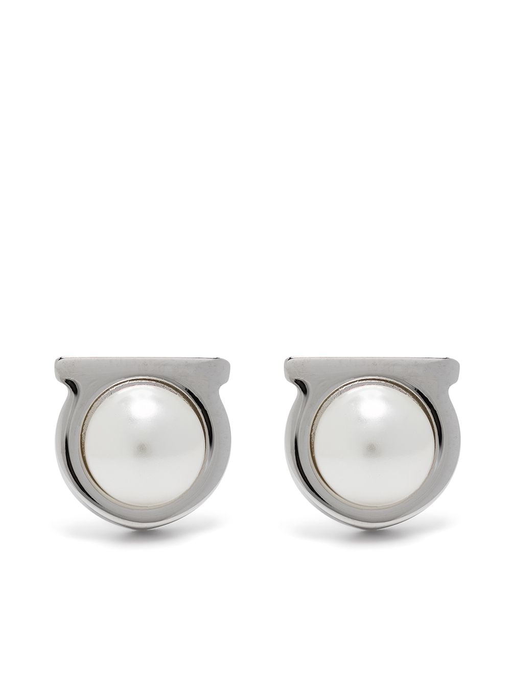 Ferragamo Stud G faux-pearl earrings - Silver von Ferragamo
