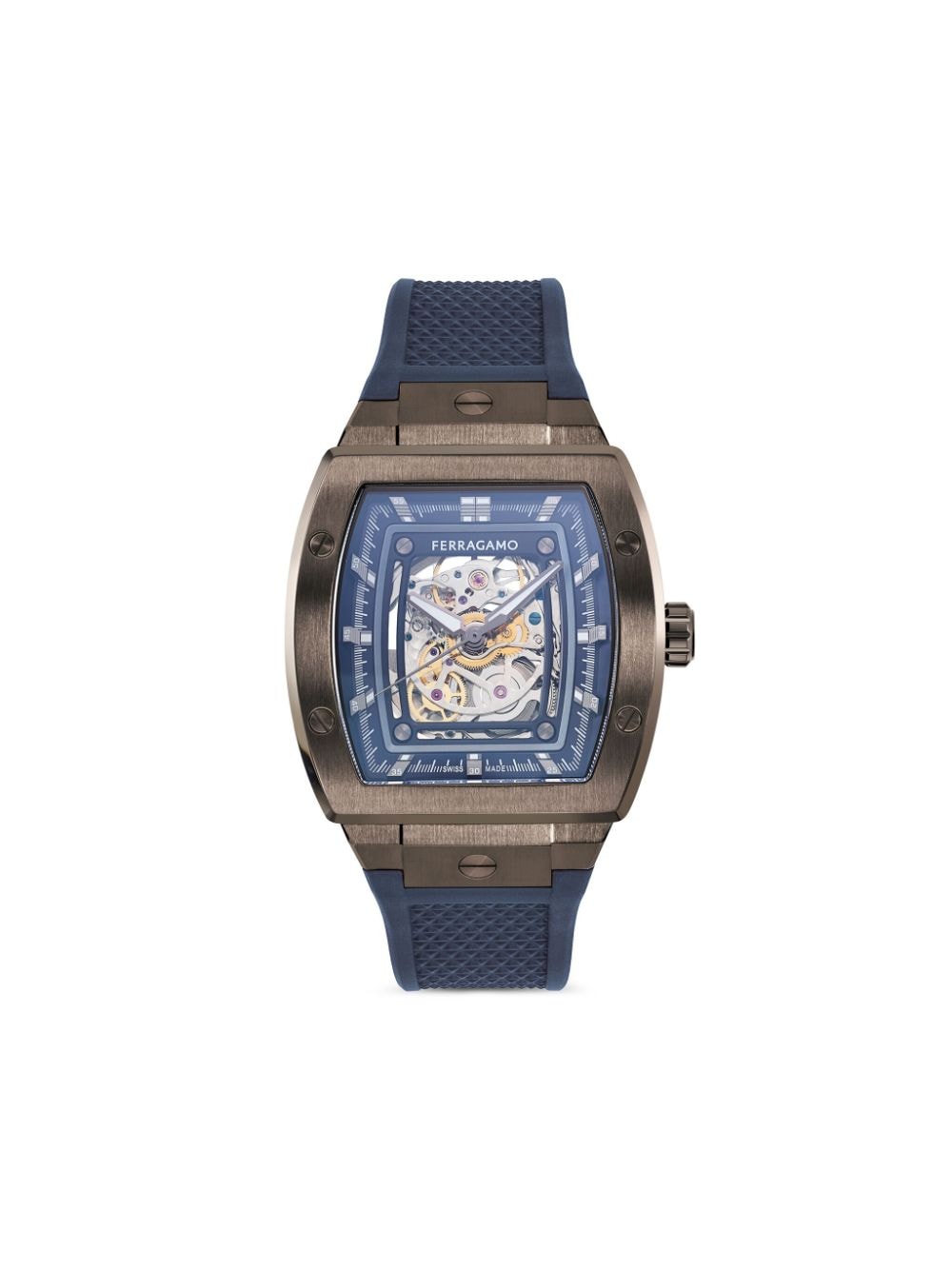 Ferragamo Tonneau Skeleton 42mm - Blue von Ferragamo