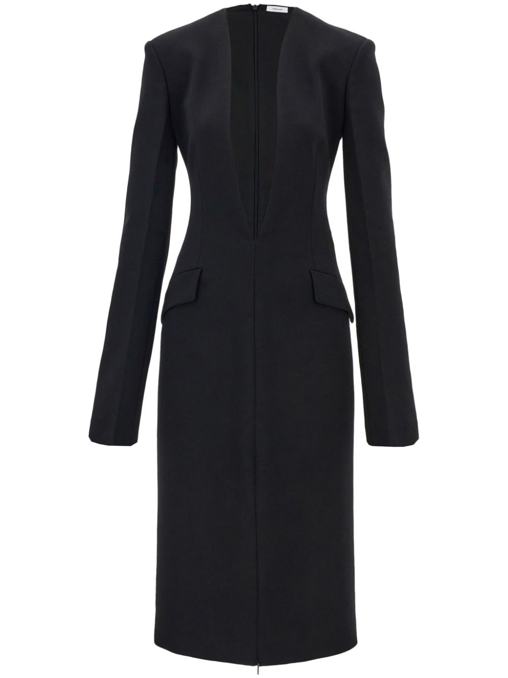 Ferragamo V-neck wool dress - Black von Ferragamo