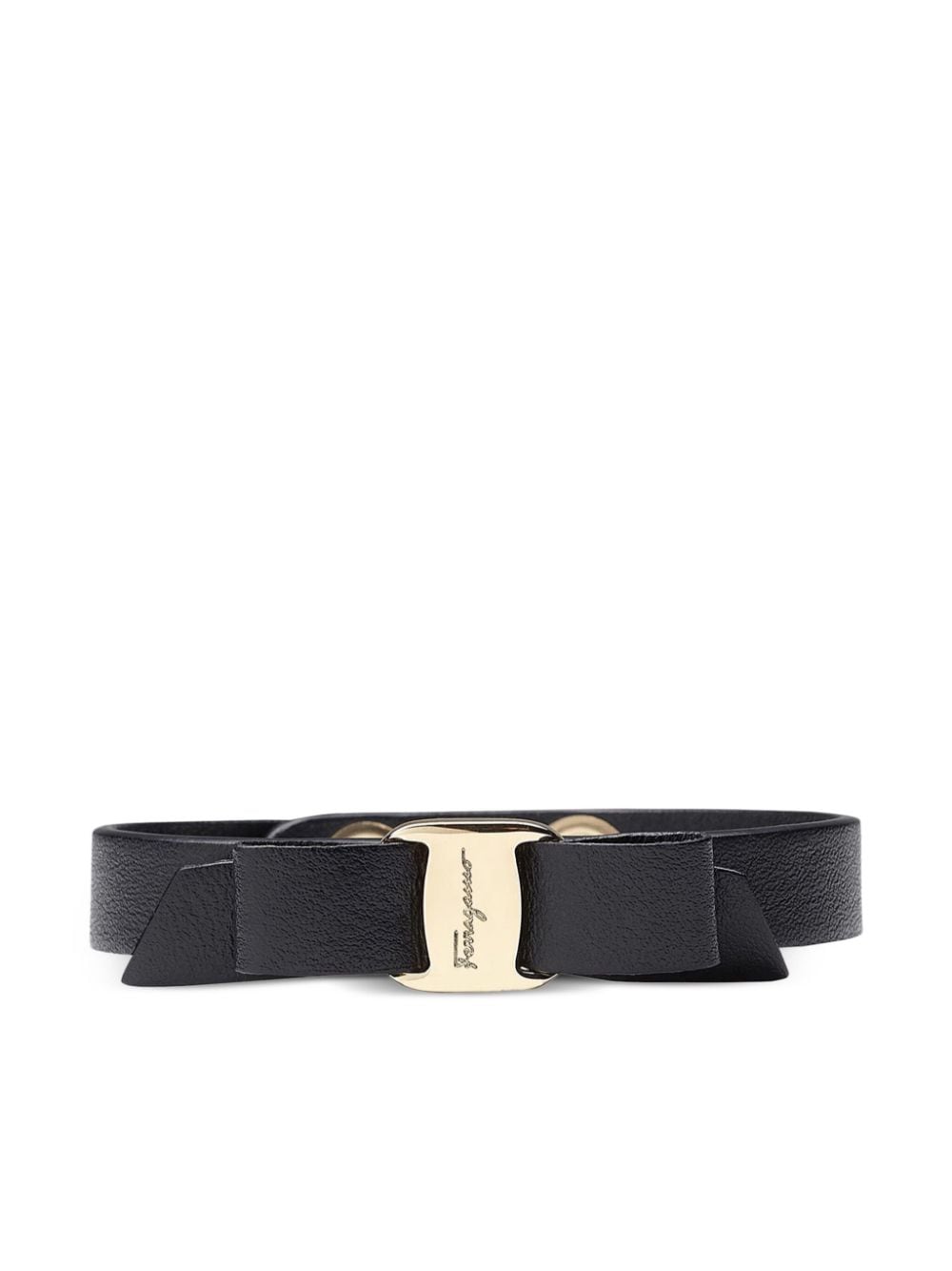 Ferragamo Vara bow leather bracelet - Black von Ferragamo
