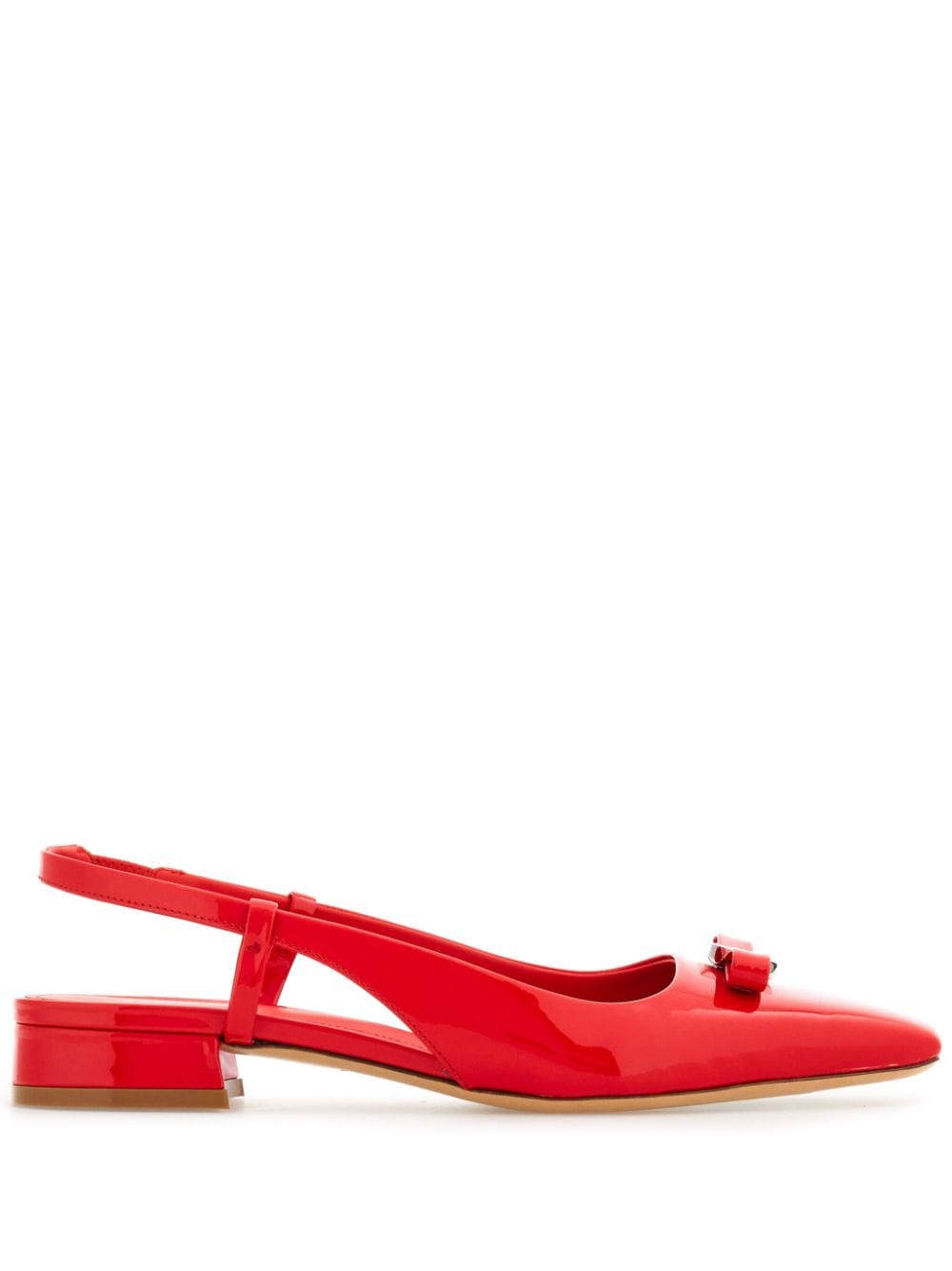 Ferragamo Vara-bow patent leather ballerina shoes - Red von Ferragamo