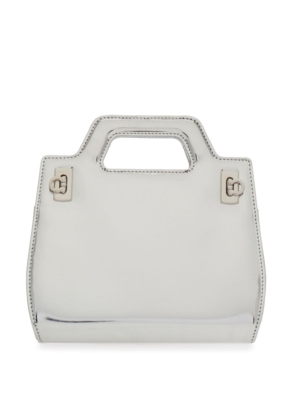 Ferragamo Wanda metallic-finish mini bag - Silver von Ferragamo