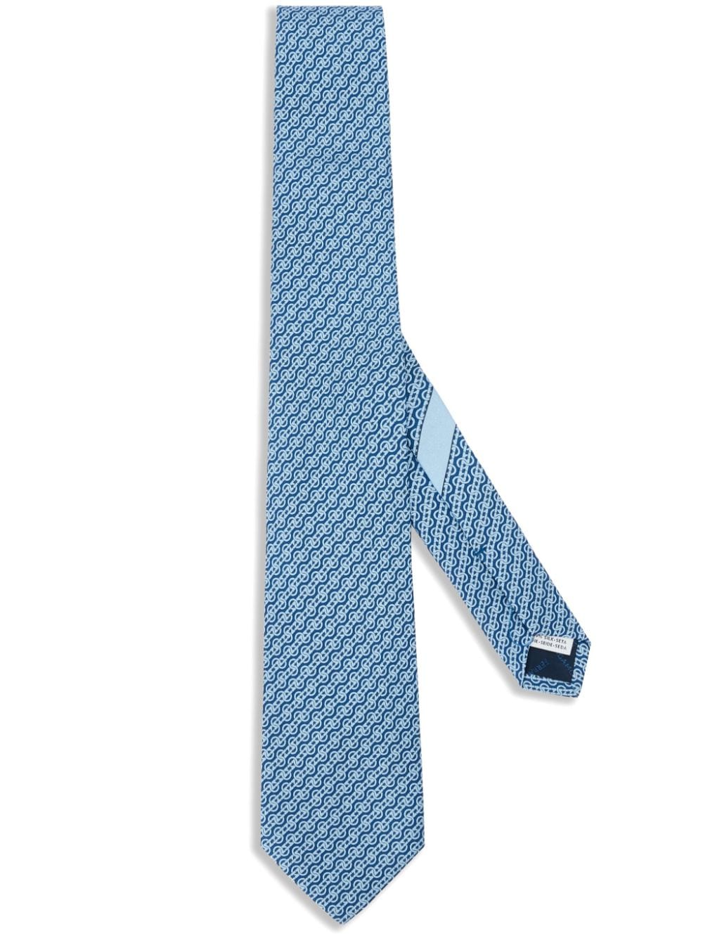 Ferragamo Woven-print silk tie - Blue von Ferragamo