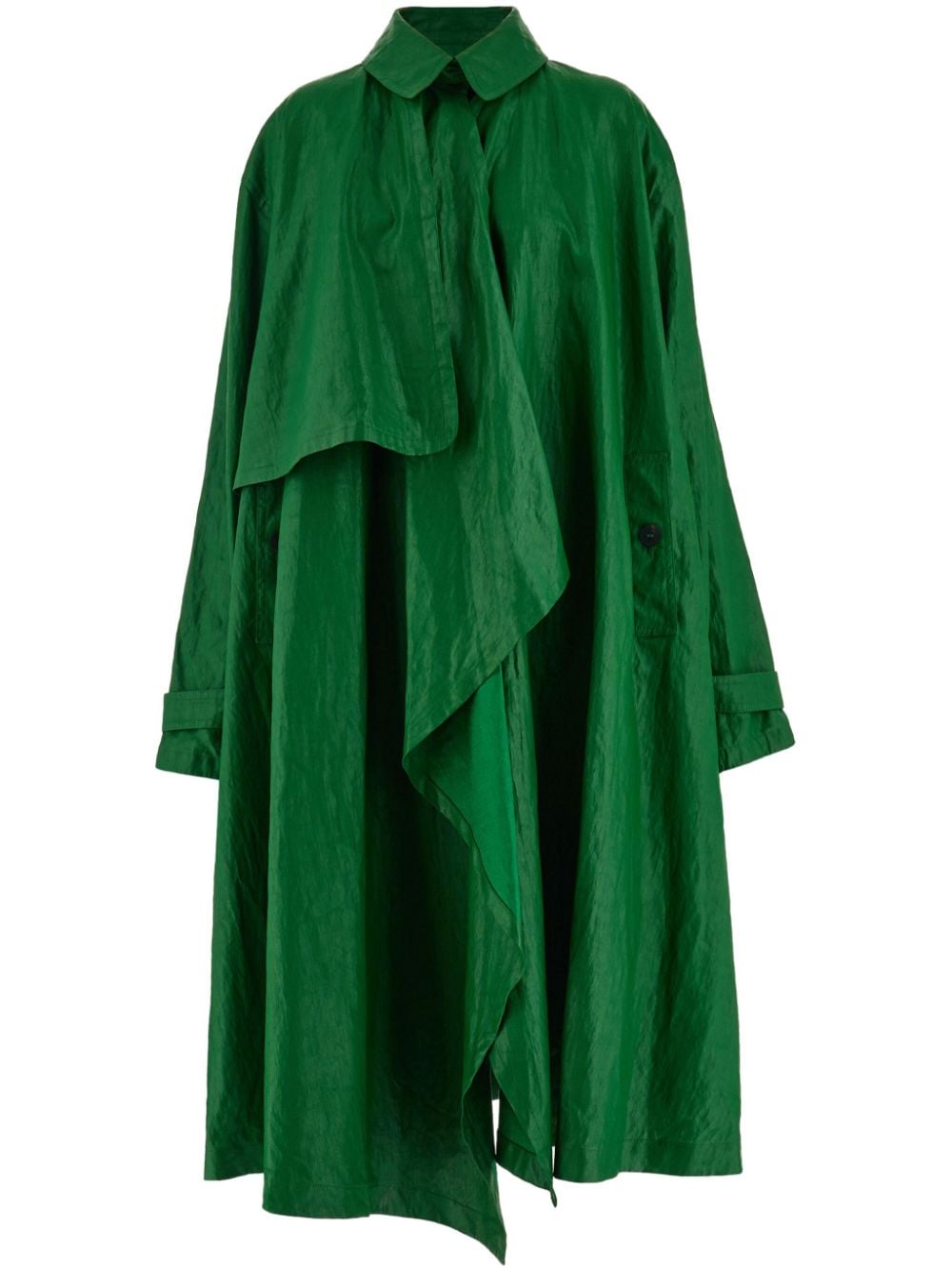 Ferragamo asymmetric linen trench coat - Green von Ferragamo