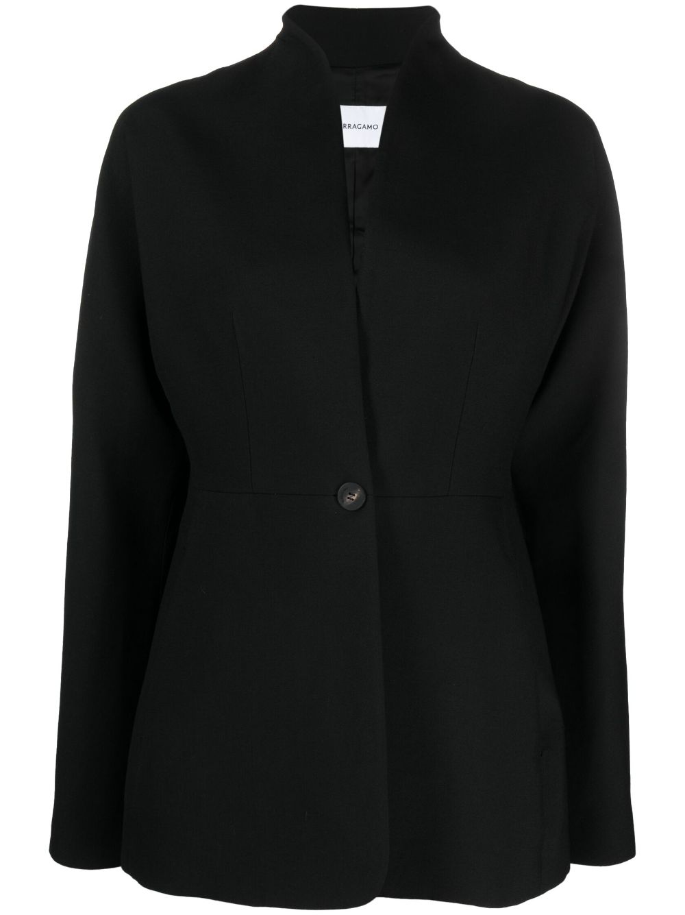 Ferragamo collarless single-breasted blazer - Black von Ferragamo