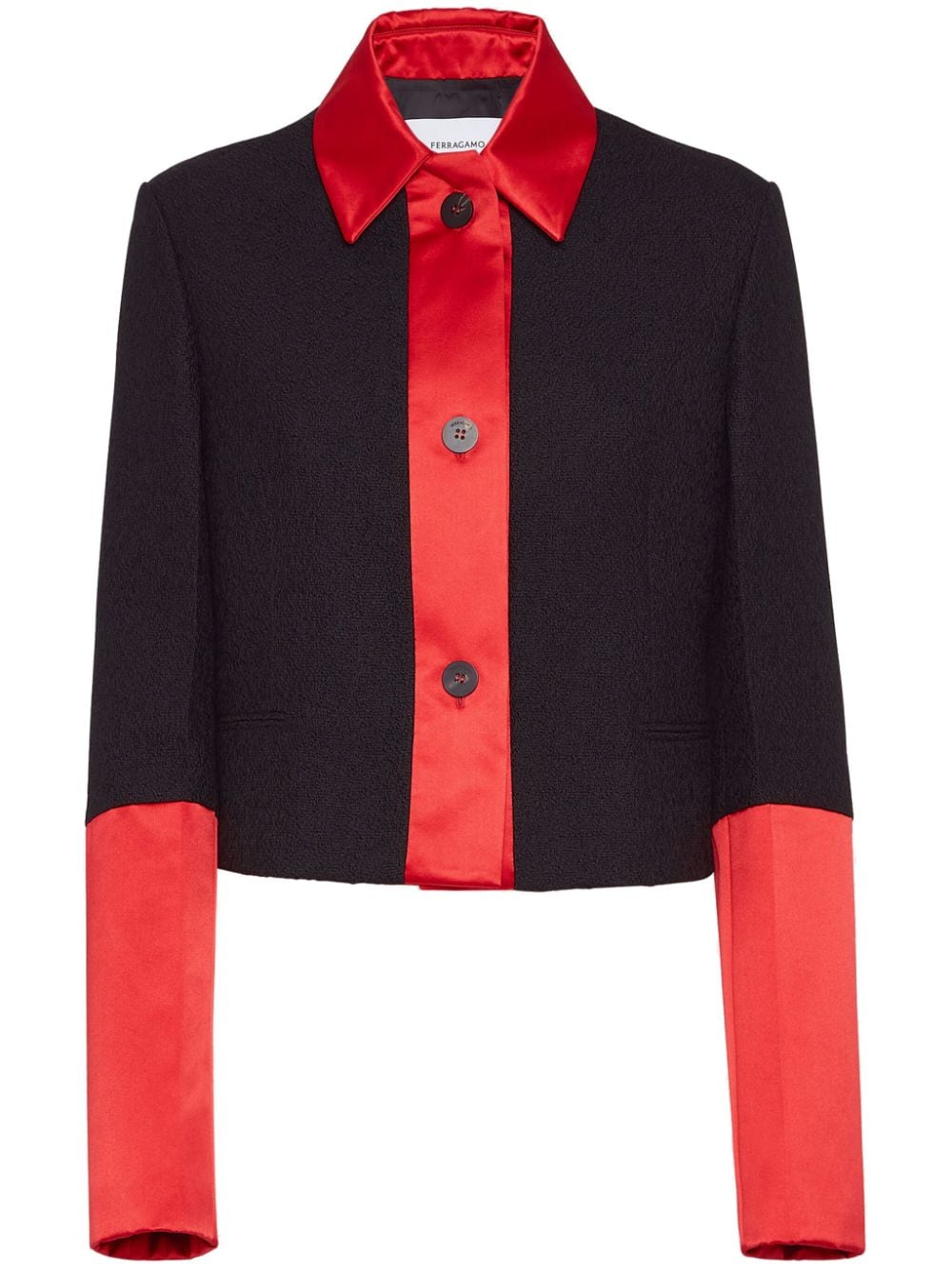 Ferragamo colour-block cropped jacket - Black von Ferragamo