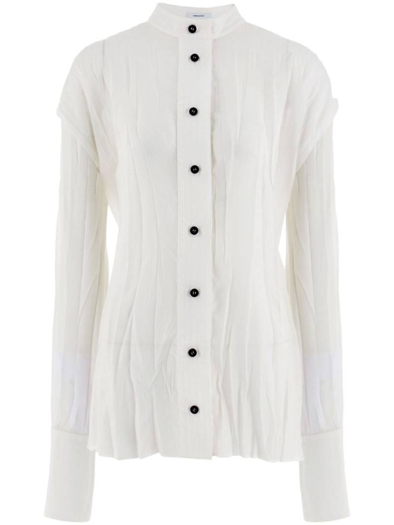 Ferragamo crinkled sheer organza shirt - White von Ferragamo