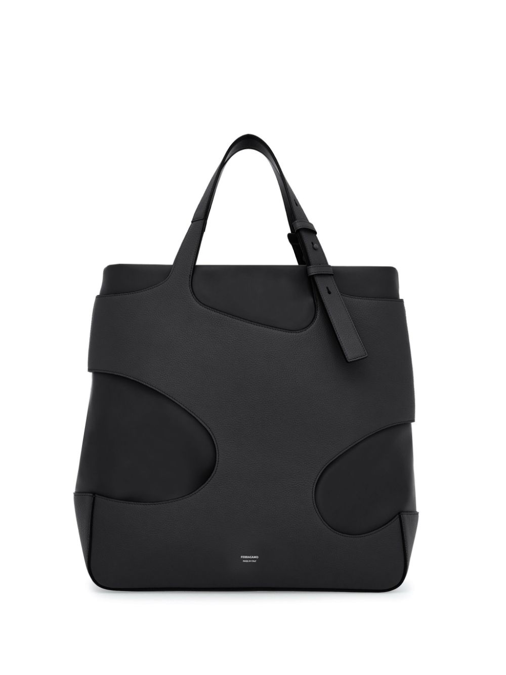 Ferragamo cut-out detail padded tote bag - Black von Ferragamo