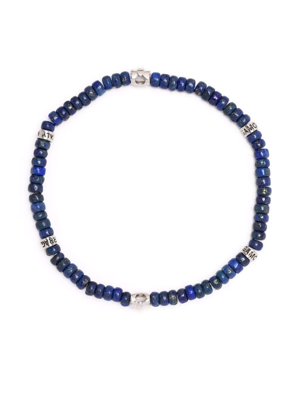 Ferragamo engraved-detail beaded bracelet - Blue von Ferragamo