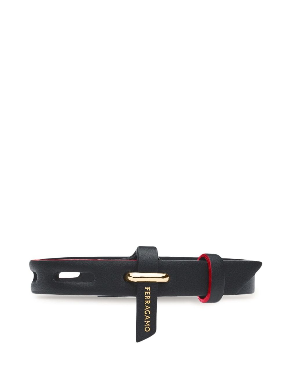 Ferragamo eyelet-detail leather bracelet - Black von Ferragamo