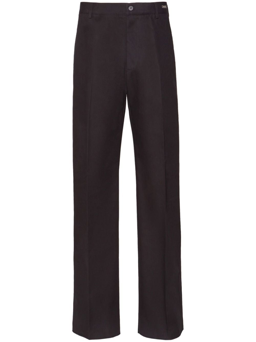 Ferragamo flared cotton chino trousers - Black von Ferragamo