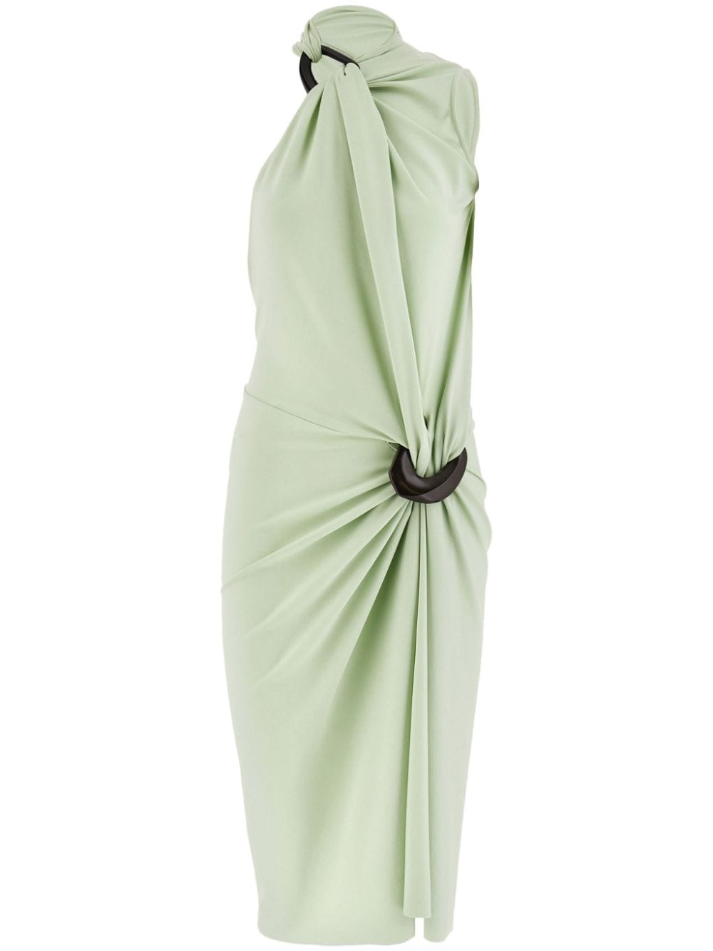 Ferragamo gathered jersey dress - Green von Ferragamo